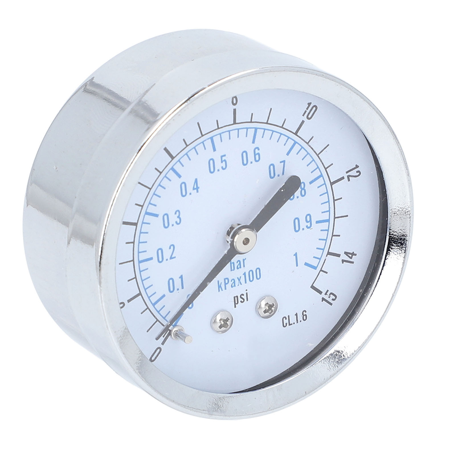 Axialmanometer Mit Zwei Skalen, 0 Bis 1 Bar/kpa X 100, 0 Bis 15 Psi, 1/4" Npt, 2,5" Zifferblatt, Für Luft, Wasser Und Kraftstoff