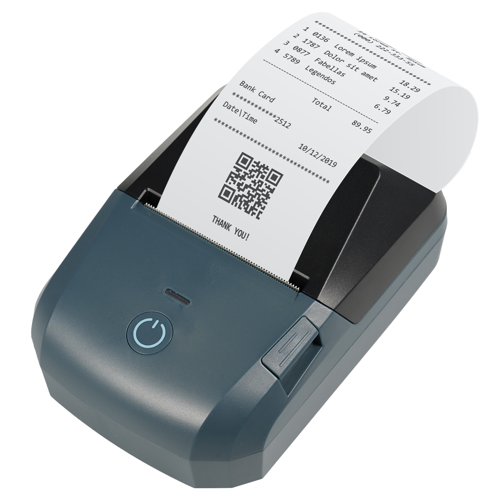 Tragbarer 58-mm-belegdrucker, Kabelloser Mini-thermoetikettendrucker, Bluetooth- Und Usb-anschluss, 203 Dpi Auflösung, 5 Cm (2 Zoll) Thermopapierrolle, Kompatibel Mit Android/ios, Ideal Für Kleine Unt