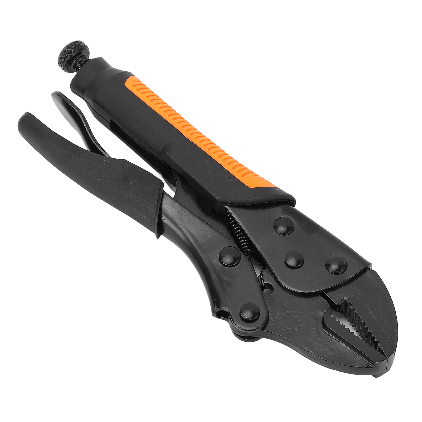 Tragbare Feststellzange Mit Gebogenen Backen, Verschleißfesten Zähnen, Rutschfestem Griff Und Verstellbarer Schraube, 18 Cm (7 Zoll).
