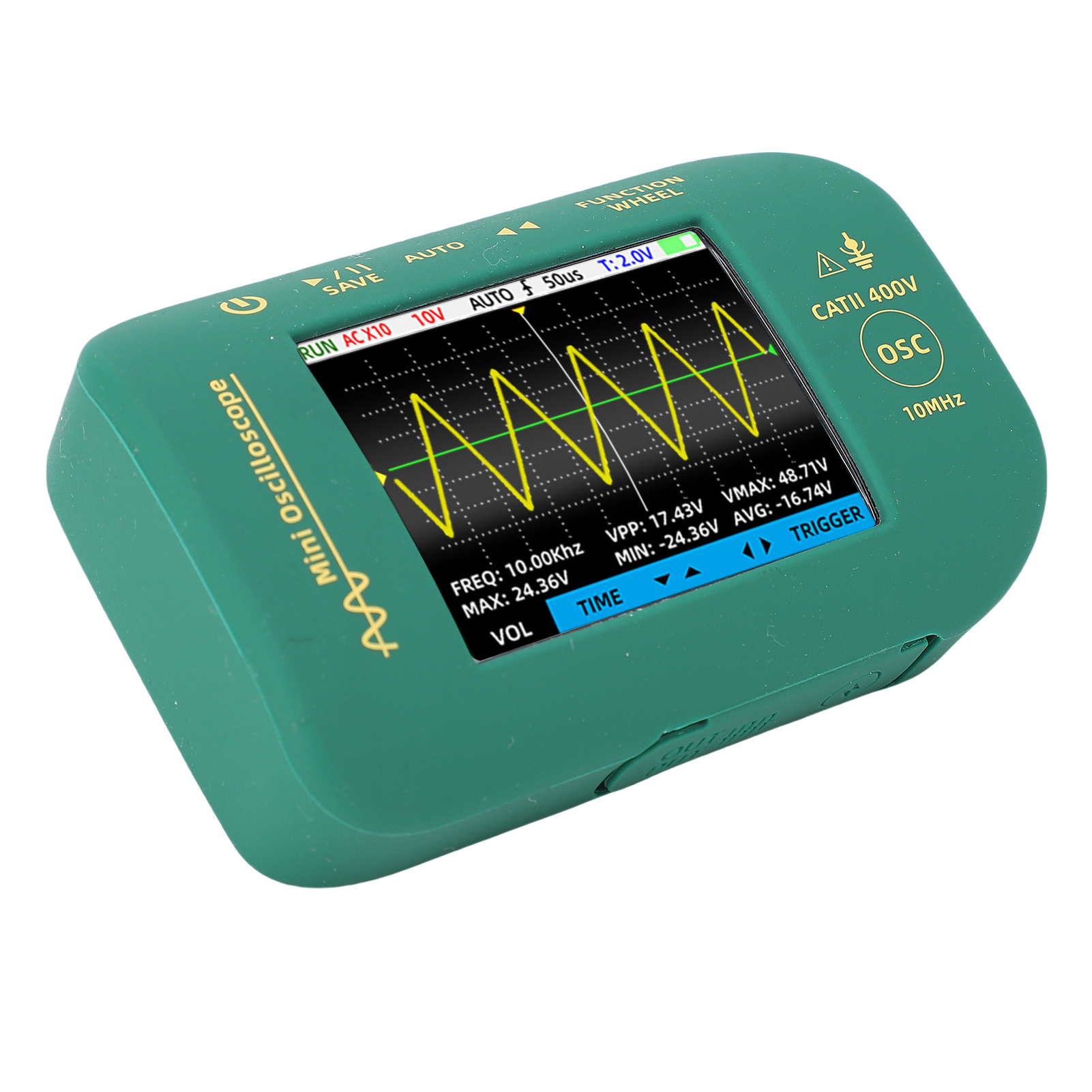 Tragbares Digitales Oszilloskop, 2,8-zoll-lcd-bildschirm, 10 Mhz Bandbreite, 48 Msa/s Abtastrate.