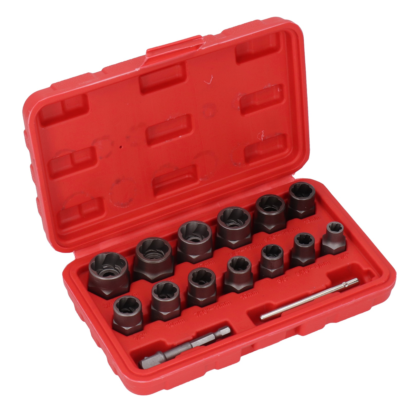 Satz Mit 15 Crmo-stahl-schraubenausdrehern Von 1/4 Bis 3/4 Zoll Mit Verlängerung Für Beschädigte Schrauben Und Muttern