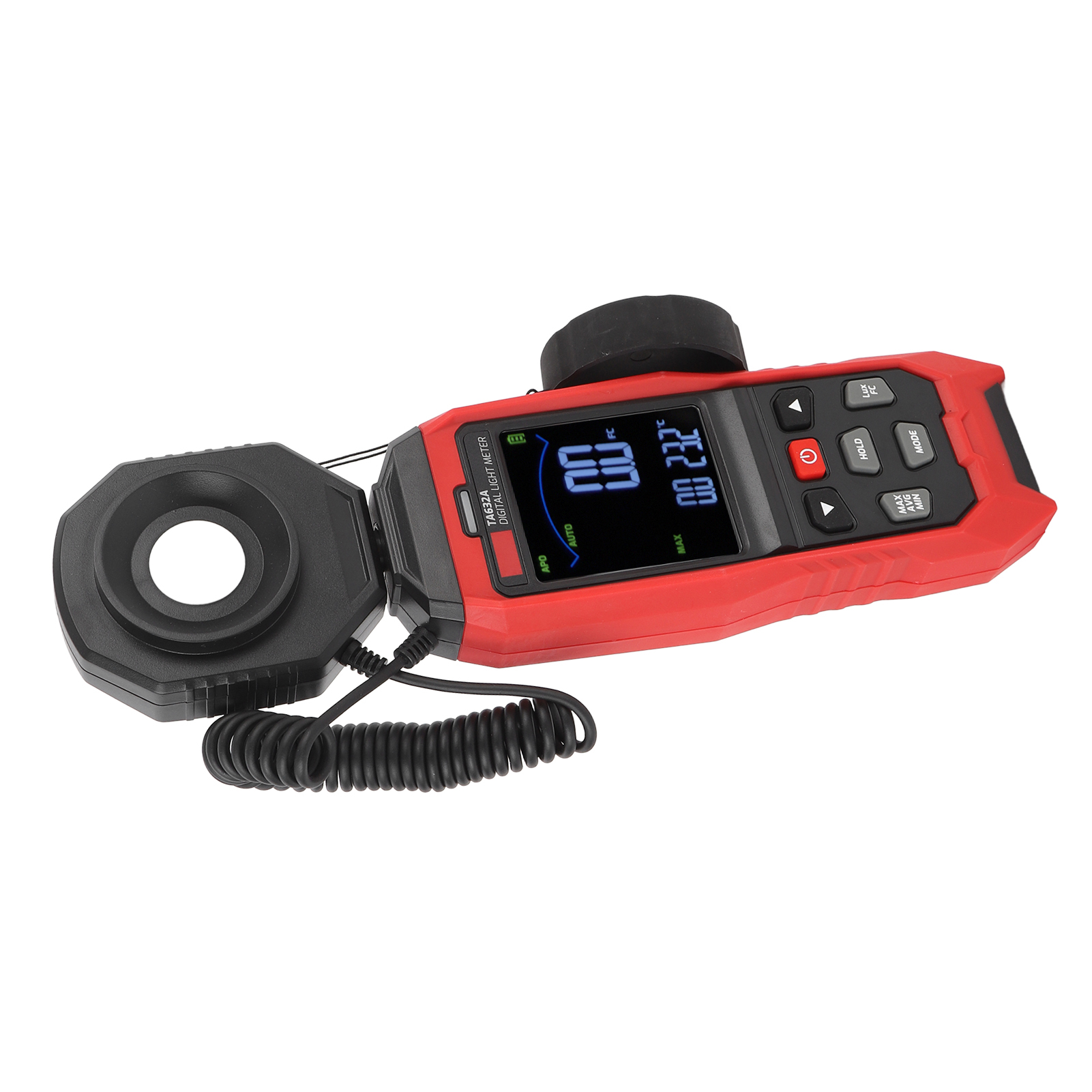 Digitales Luxmeter, Messbereich 200.000, Abnehmbare, Um 360° Drehbare Sonde, Akustischer Und Optischer Alarm.