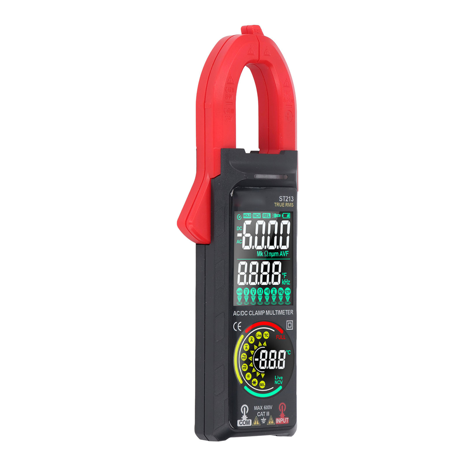 Intelligentes Digitales Multimeter Mit Zwei Displays, Stromzange, Gleich-/wechselstrom- Und Spannungsprüfer Mit Integrierter Taschenlampe