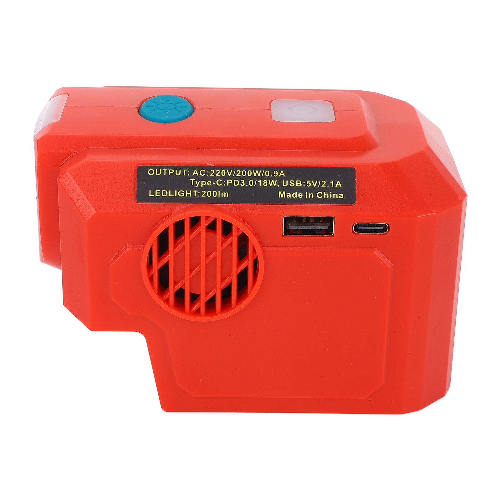200w Wireless Power Converter Mit Typ C Ac-stecker Und Usb-anschluss, 18v Batteriebetrieb Und Led-licht (kompatibel Mit Den Modellen 48-11-1828 Und 48-11-1815).