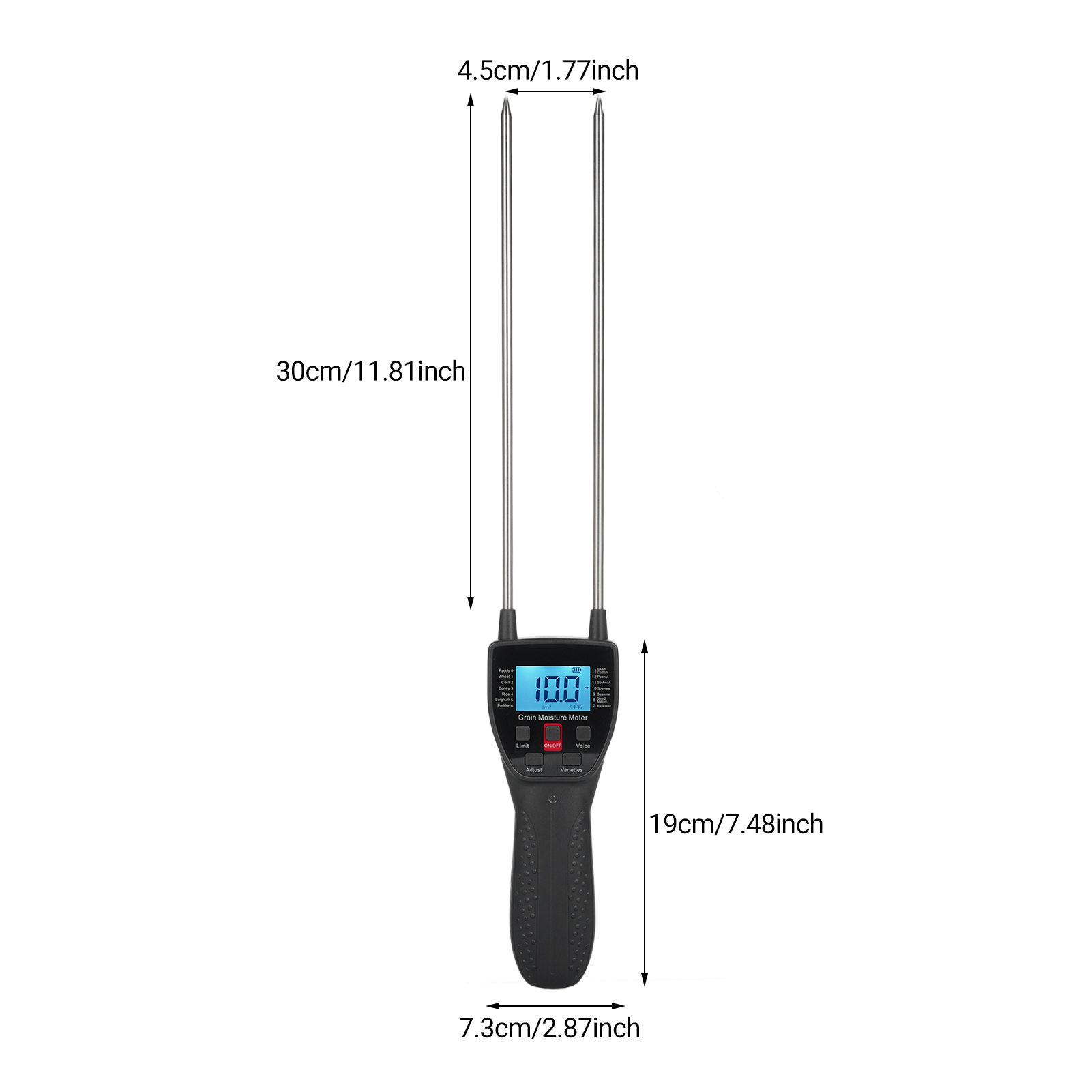 Gm650a Multifunktionales Digitales Lcd-getreidefeuchtemessgerät, Wassergehaltsanalysator, Intelligenter Sensor, Sonde, Feuchtigkeitstester Für Weizen, Mais, Reis, Bohnen, Erdnüsse Und Sojabohnen