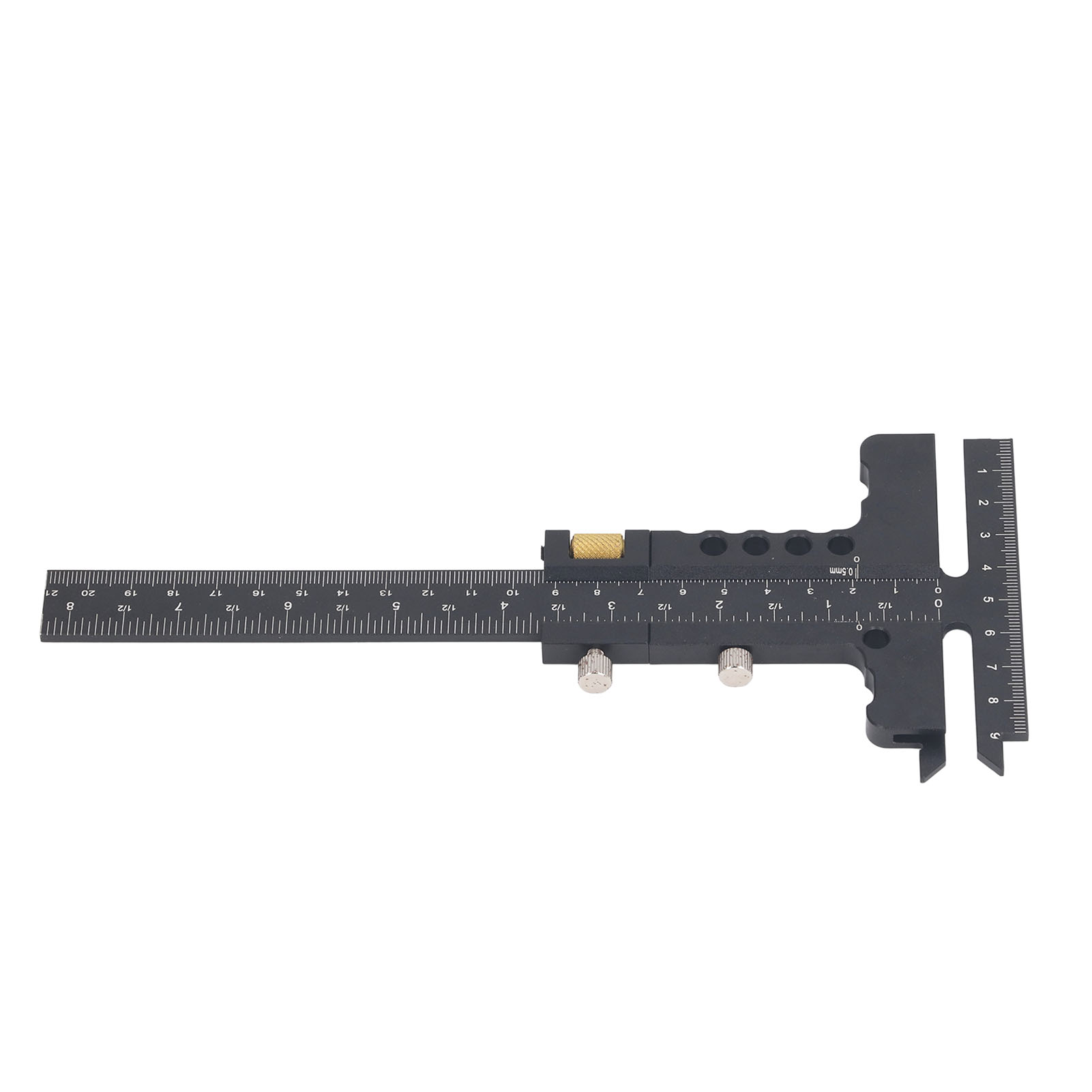 T-förmiger Holzbearbeitungslineal 0–100 Mm Messschieber Aus Aluminiumlegierung, Messbereich 210 Mm