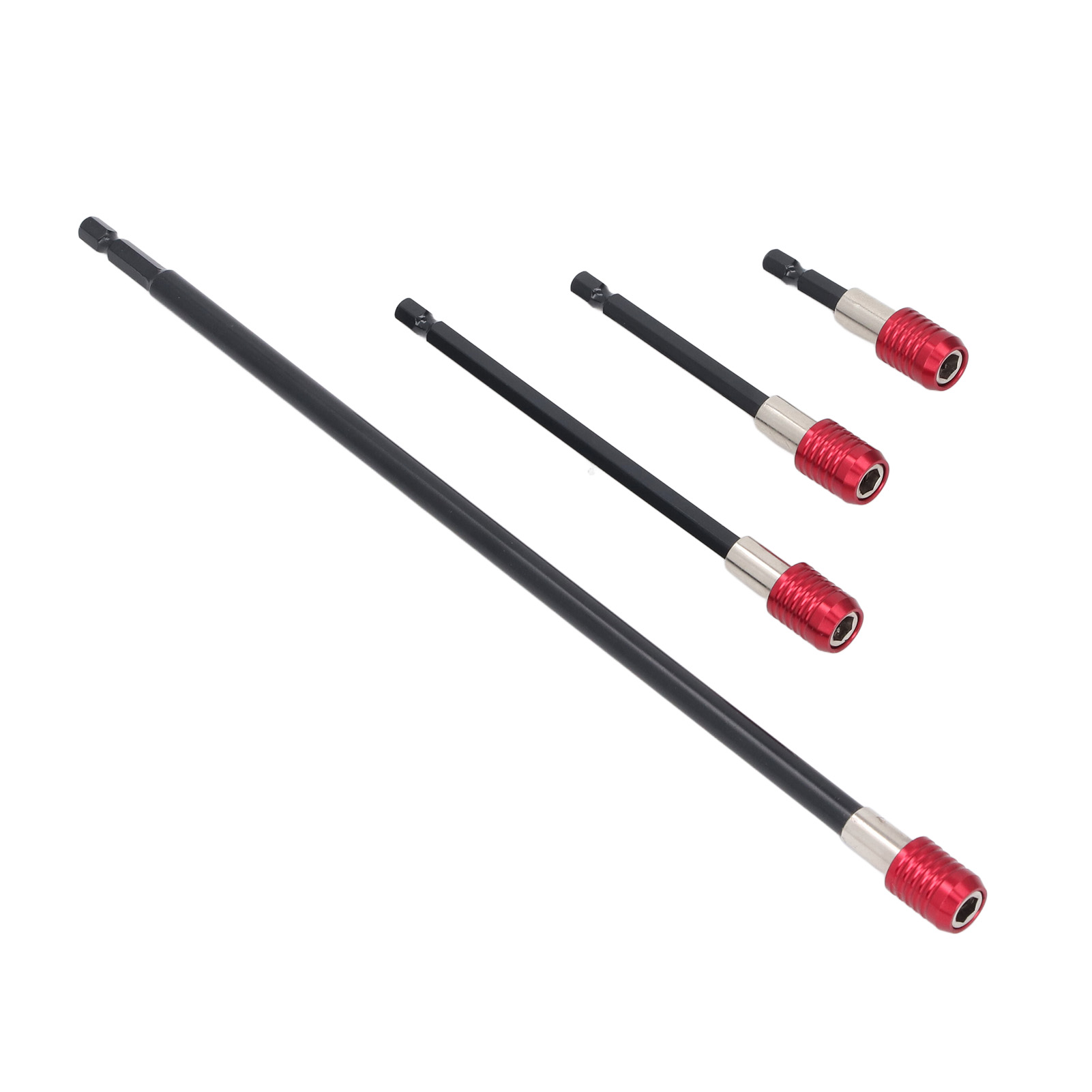 Set Mit 4 Bohrerverlängerungen (60 Mm, 100 Mm, 150 Mm, 300 Mm), 1/4-zoll-sechskantschaft, Leistungsstarke Magnetische Verlängerung