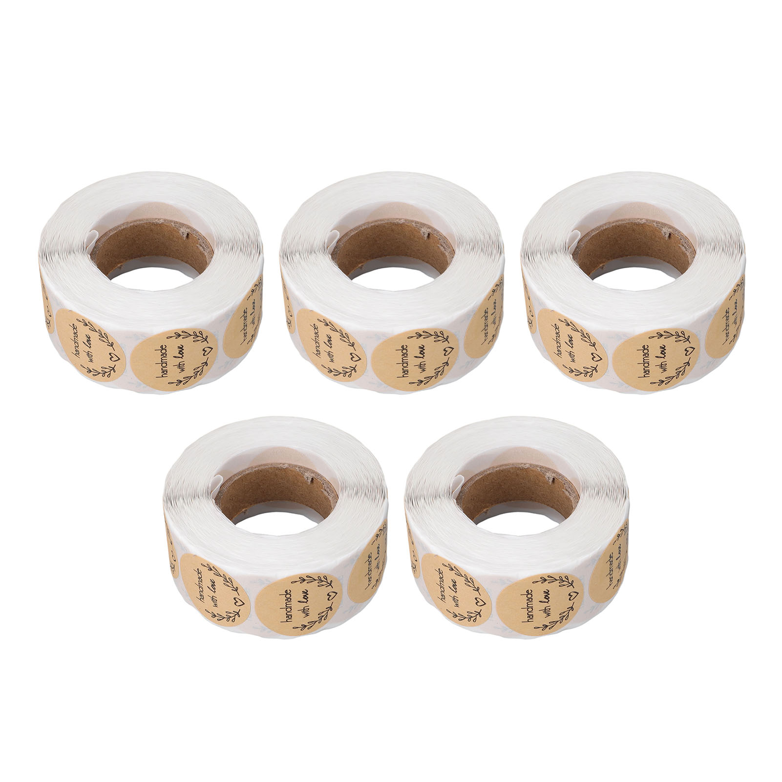 Rollen Mit 2500 Runden, Selbstklebenden Kraftpapier-etiketten Mit Einem Durchmesser Von 2,5 Cm (1 Zoll) Für Bastelarbeiten, Geschenkverpackungen Und Zum Verschließen Von Briefumschlägen.