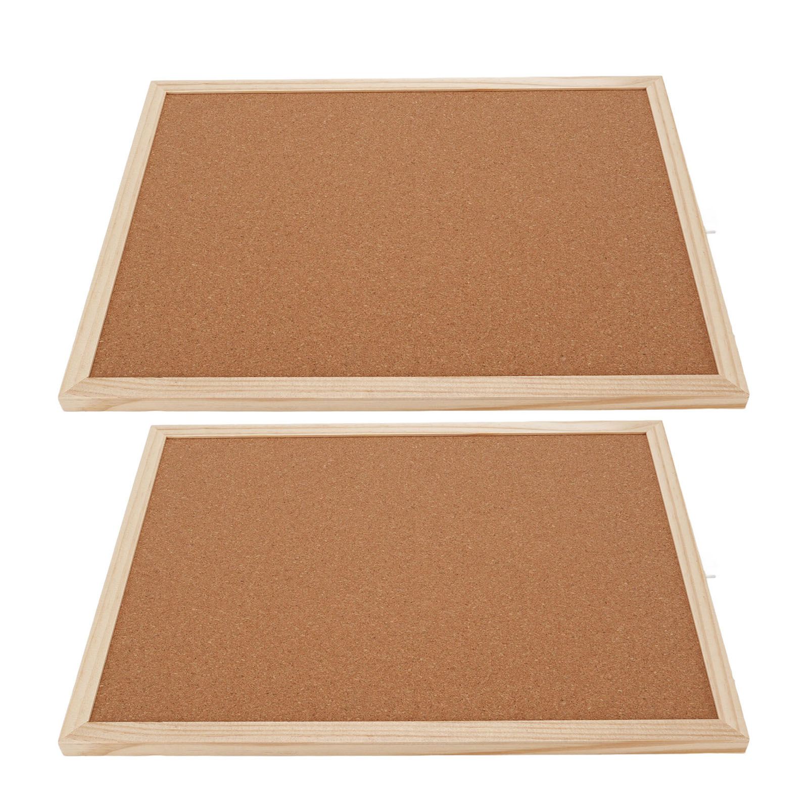 Set Aus 2 Korktafeln 30x40cm Mit Holzrahmen, Wanddekoration Fürs Büro, Memoboard Und Reißzwecken