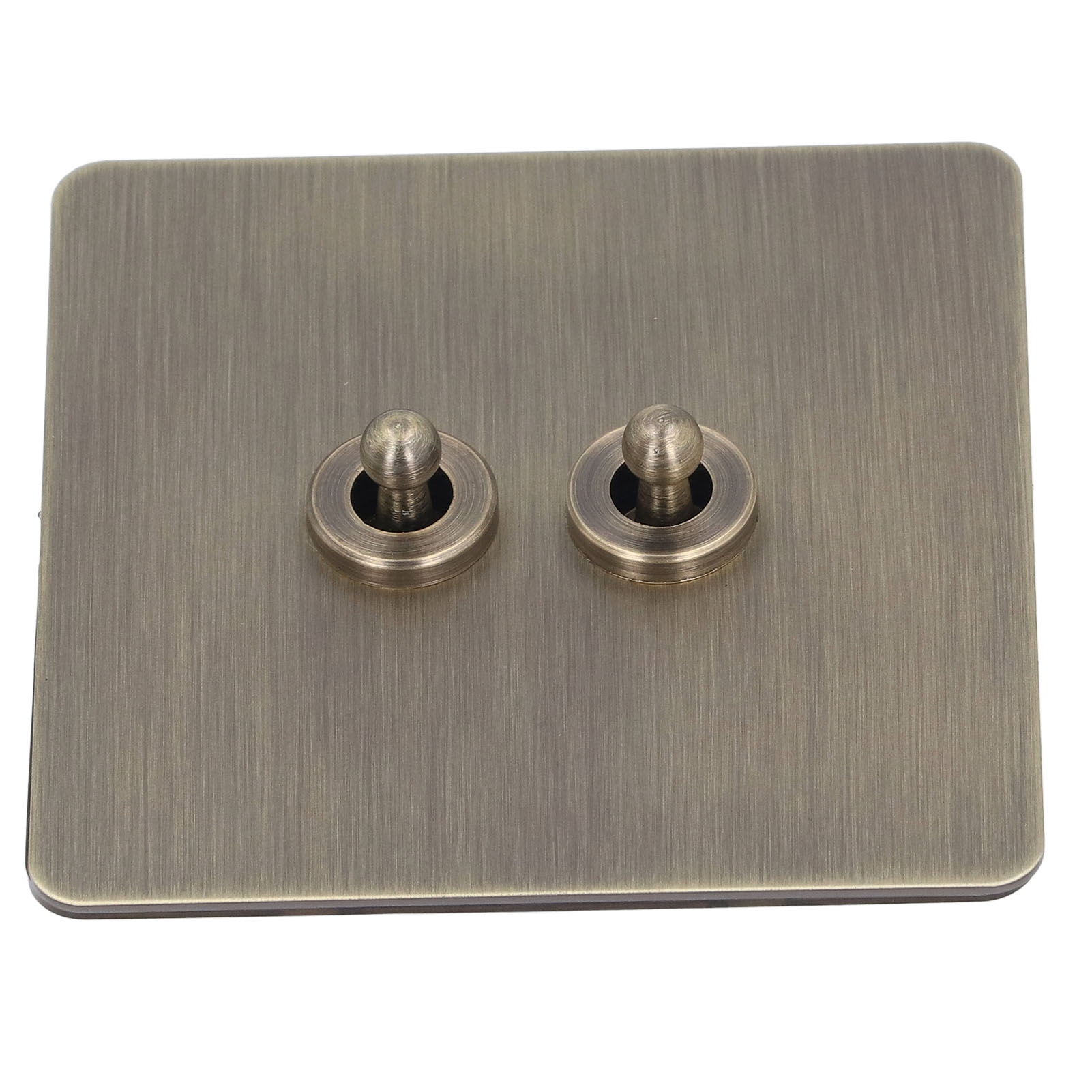 2-positionen-wippschalter, Oberfläche In Antikbronze, Edelstahlfrontplatte, 250 V Wechselstrom