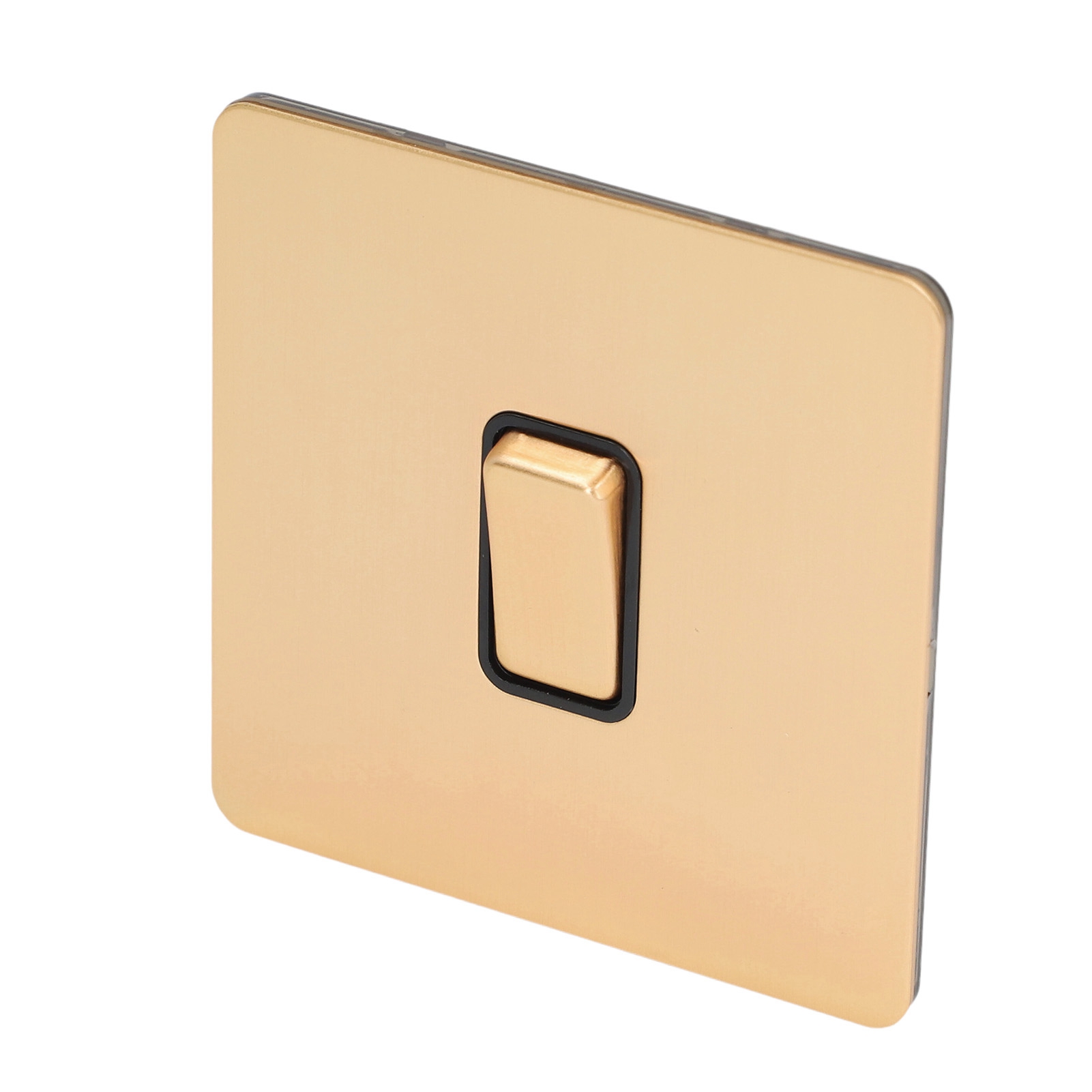 Wandmontierter Doppeltaster Mit Druckfunktion, Goldfarbene Imitation, Edelstahlfrontplatte, 250 V Wechselstrom