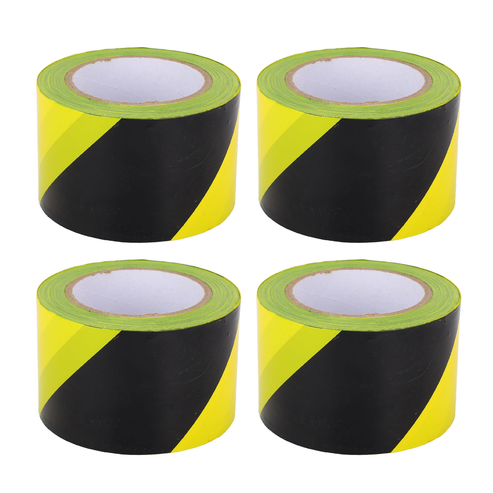 Packung Mit 4 Gelben Warnbändern Aus Polyethylen, Wind- Und Regenfest, Multifunktional, Für Sicherheit Und Kennzeichnung Auf Baustellen.