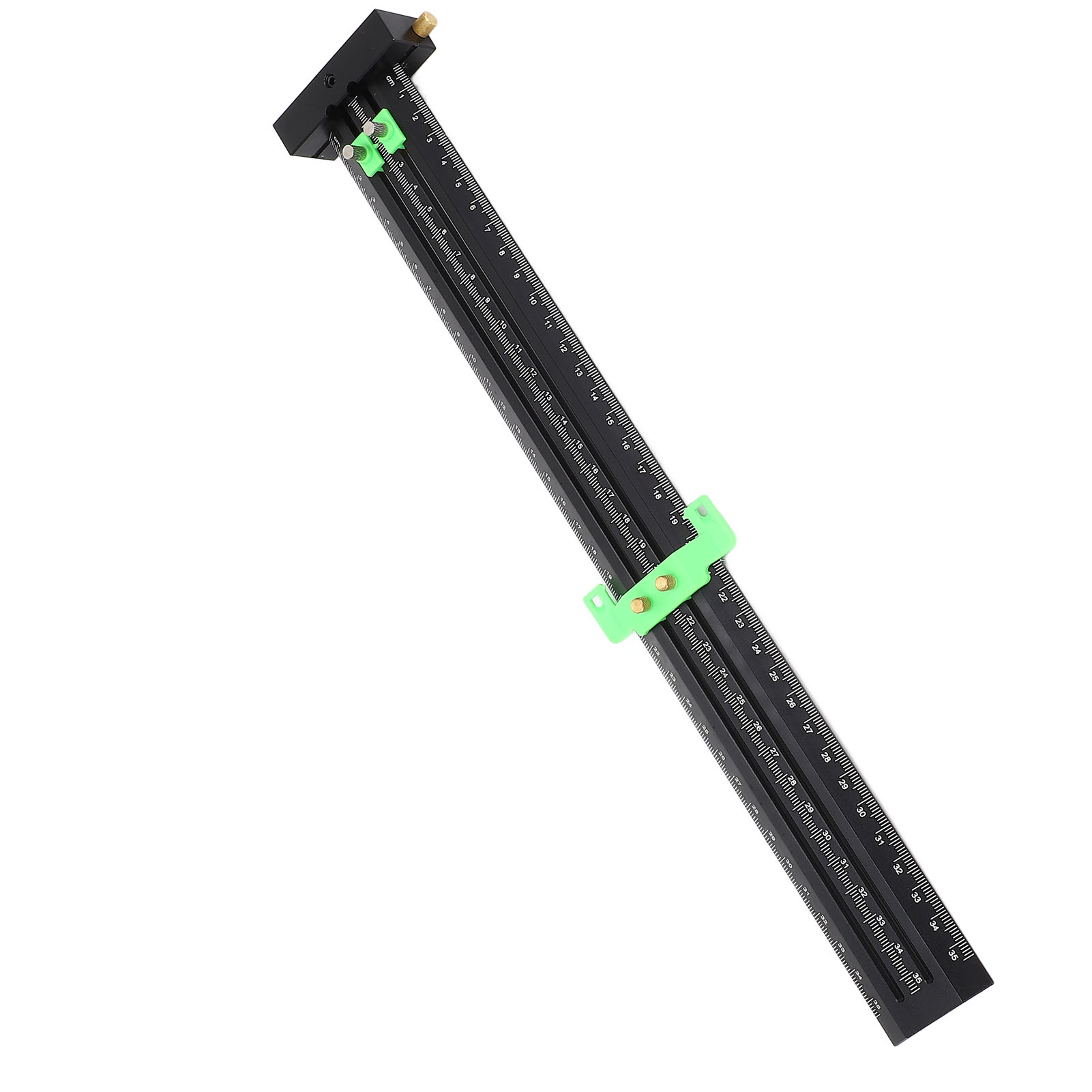 T-lineal Aus Aluminiumlegierung, Doppelnadel, Für Holzarbeiten, Zum Zeichnen Paralleler Und Vertikaler Linien, 35 Cm, Grün