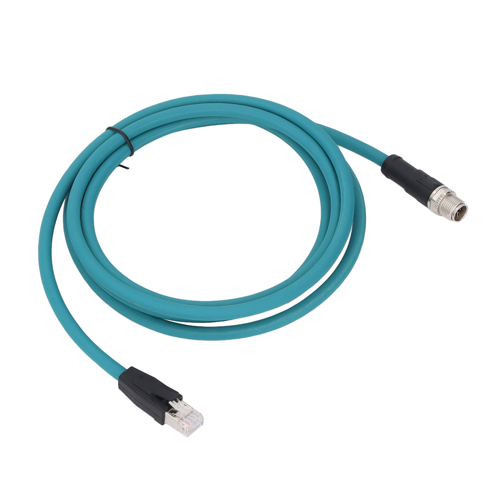 Industrielles Ethernet-kabel M12 8-pin, Gerader X-code-stecker Auf Rj45-stecker, Cat6a-adapter, 2 Meter, Hellblau