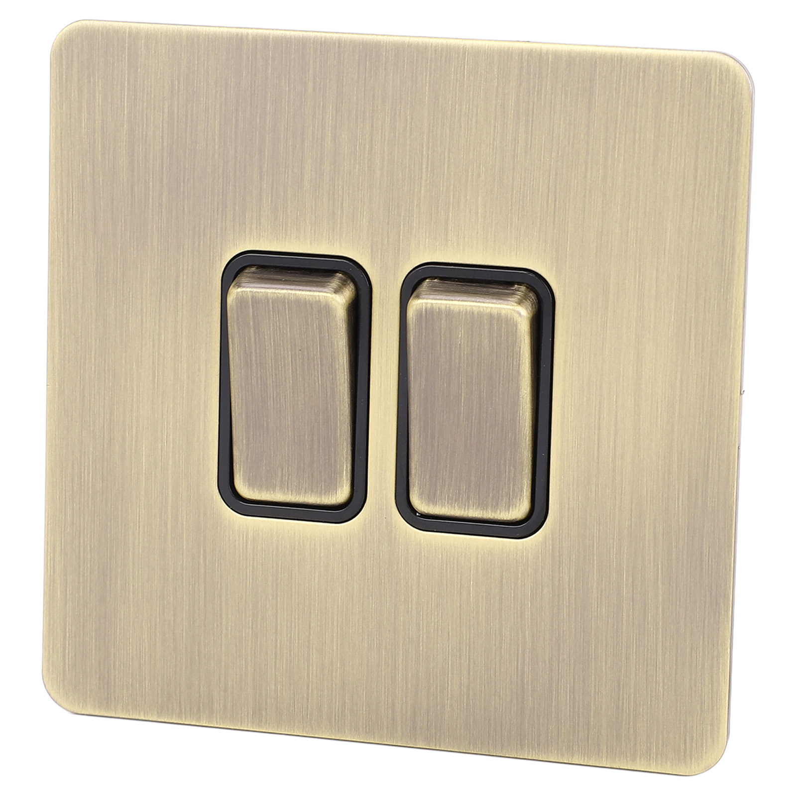 Doppelwandschalter Aus Edelstahl, Antikbronze-finish, Elegant Und Dekorativ, 250 V Wechselstrom