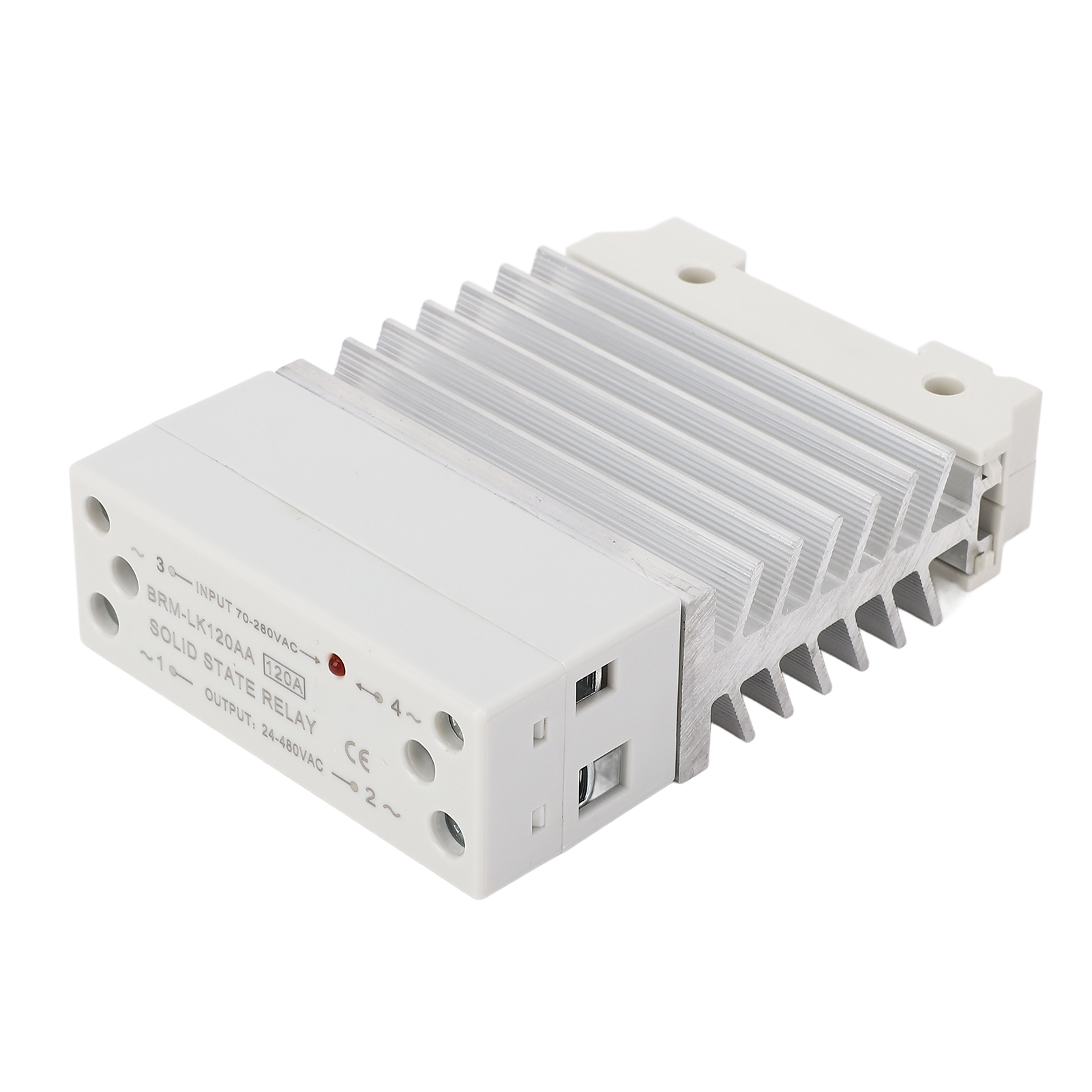 120 A Halbleiterrelais Mit Kühlkörper, Wechselstromsteuerung, Einphasiges Ssr-modul Zur Montage Auf Der Wechselstromschiene, 70–280 V Wechselstromeingang, 24–480 V Wechselstromausgang