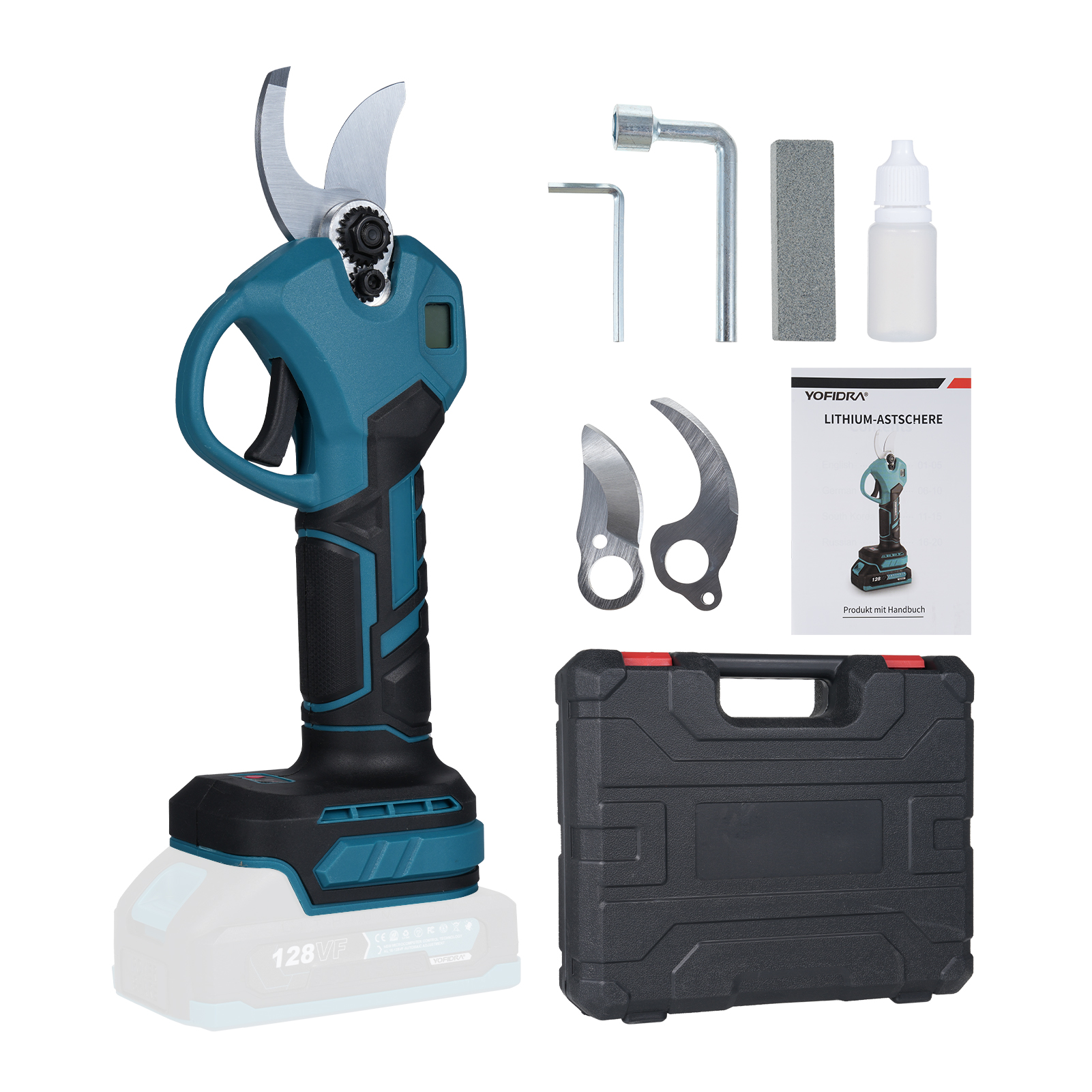 Elektrische Gartenschere (18 V), Bürstenloser Motor, Tragbar Und Kabellos, Astschneider Und Baumtrimmer Mit Lcd-bildschirm, 30 Mm (1,2 Zoll) Schnittdurchmesser Zum Beschneiden Von Ästen Und Gras.