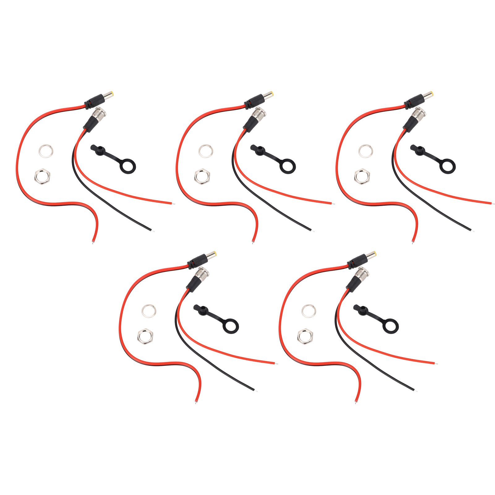 Packung Mit 5 Innengewindeverbindern 5,5 X 2,1 Mm 10 A Mit Wasserdichter Kappe.