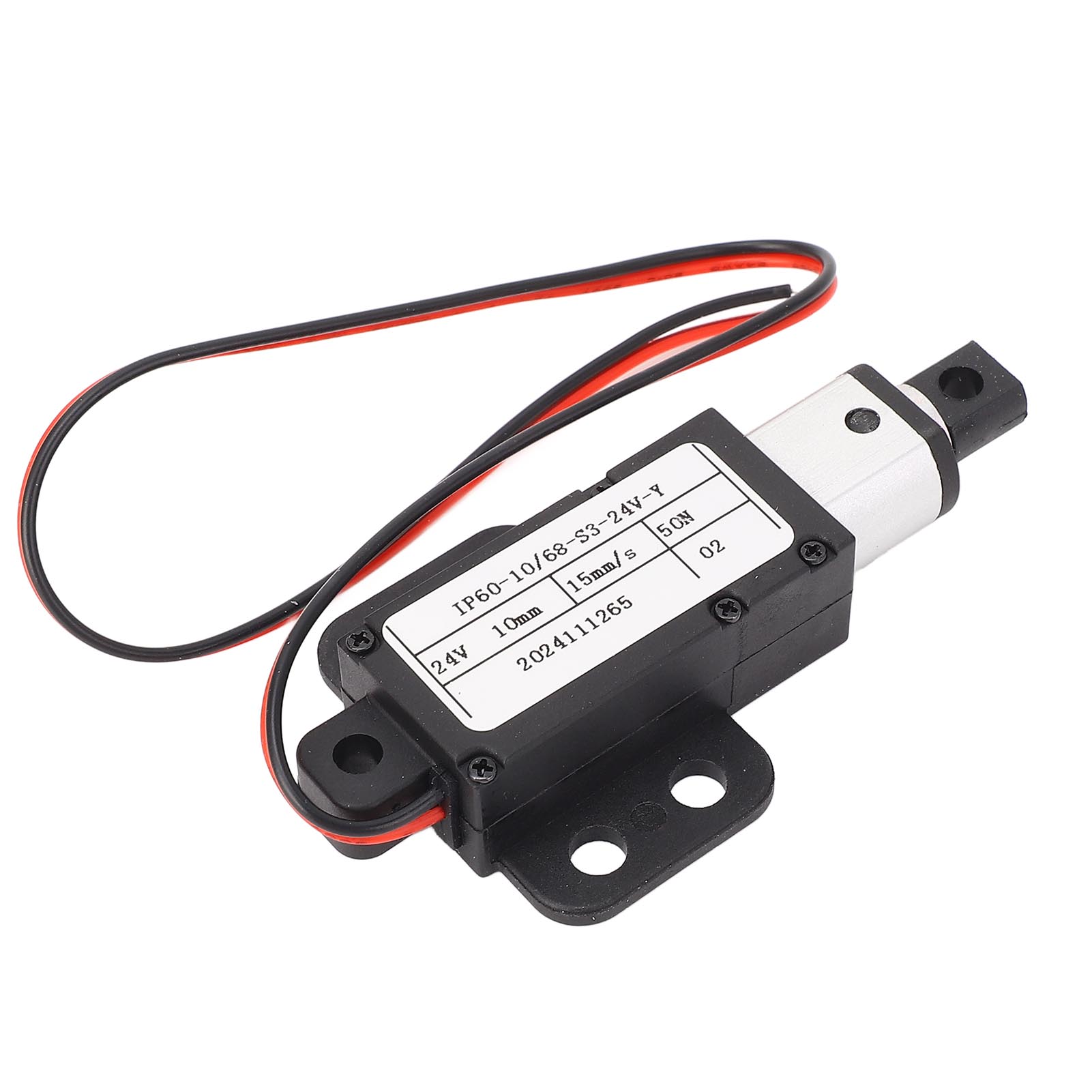 Mini-elektro-linearantrieb, 15 Mm/s, 50 N Schubkraft, 10 Mm Hub, Aluminiumrohr