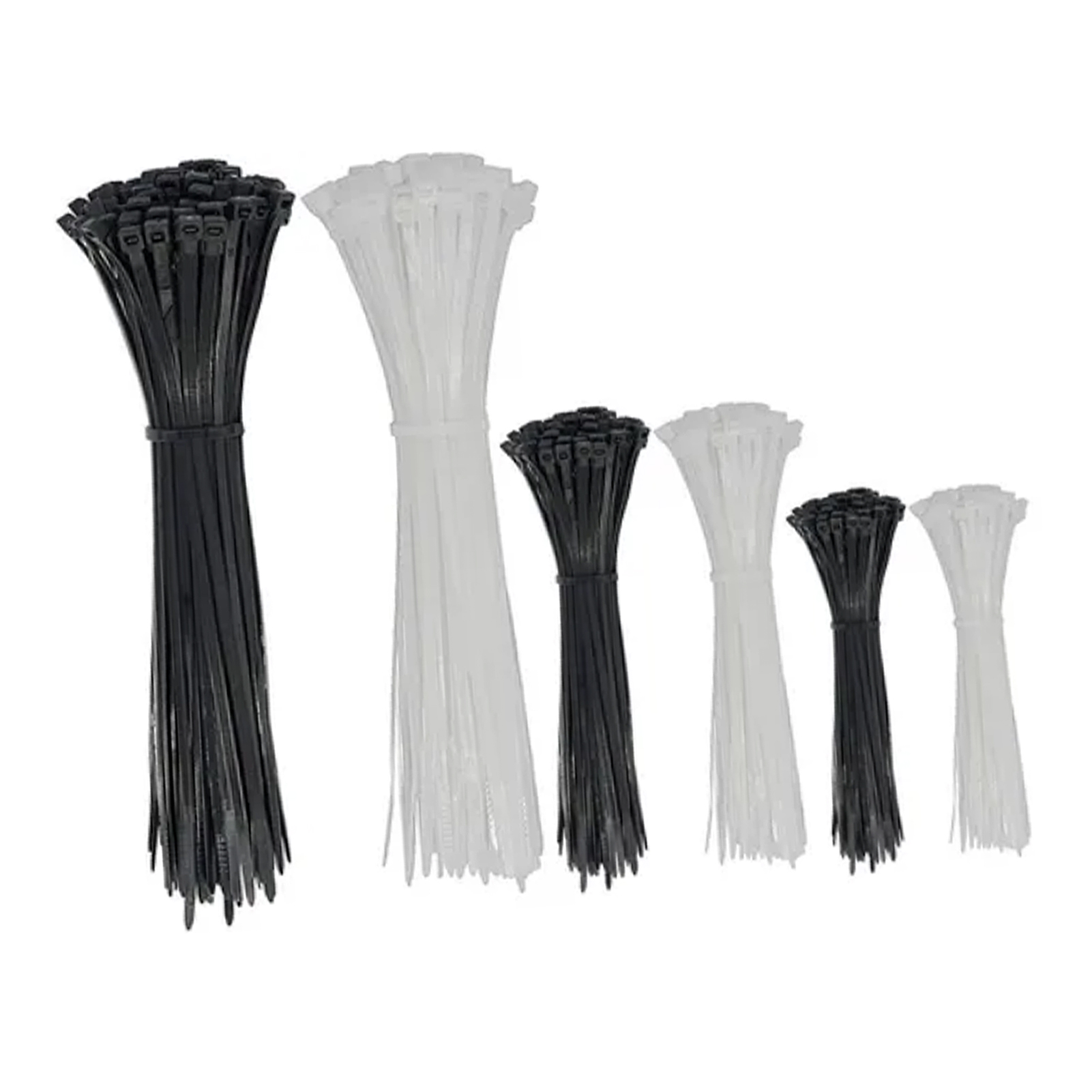 Packung Mit 600 Selbstsichernden Pa66 Nylon-kabelbindern Für Elektrische Hilfskabelbäume, 15, 20 Und 30 Cm.