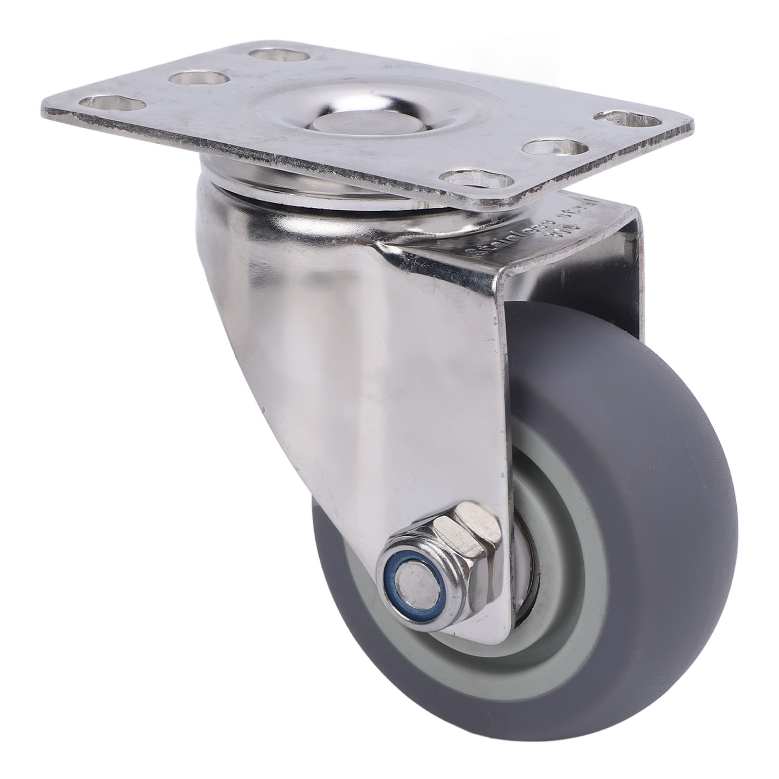 Geräuscharme Universalrolle 7,6 Cm (3 Zoll) Mit Platte Aus Edelstahl 304 Und Tpr-rad, Für Wagen, Möbel Oder Werkbänke.