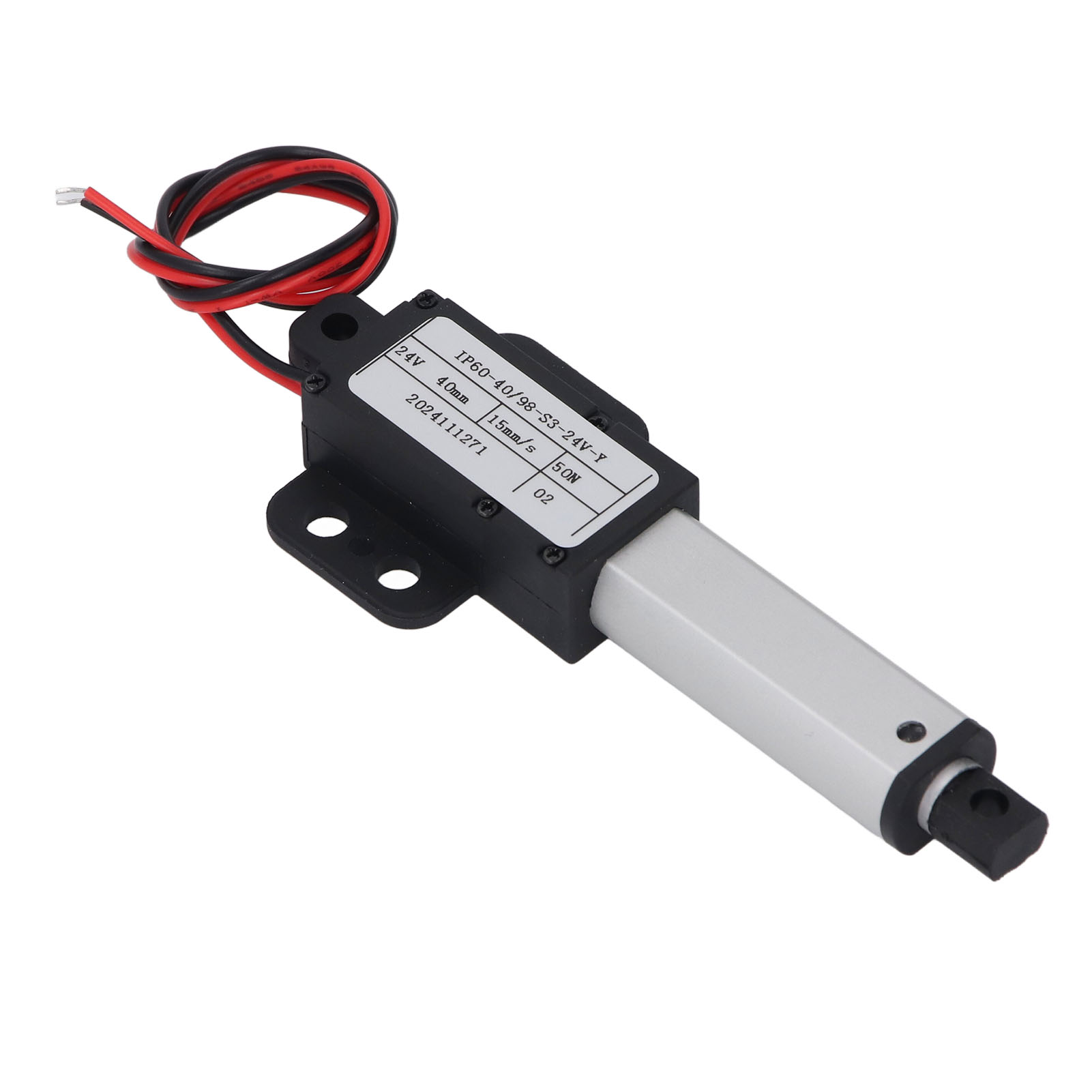 Mini-linearantrieb (24 V, Elektrisch), 50 N Schubkraft, 40 Mm Hub, 15 Mm/s Geschwindigkeit