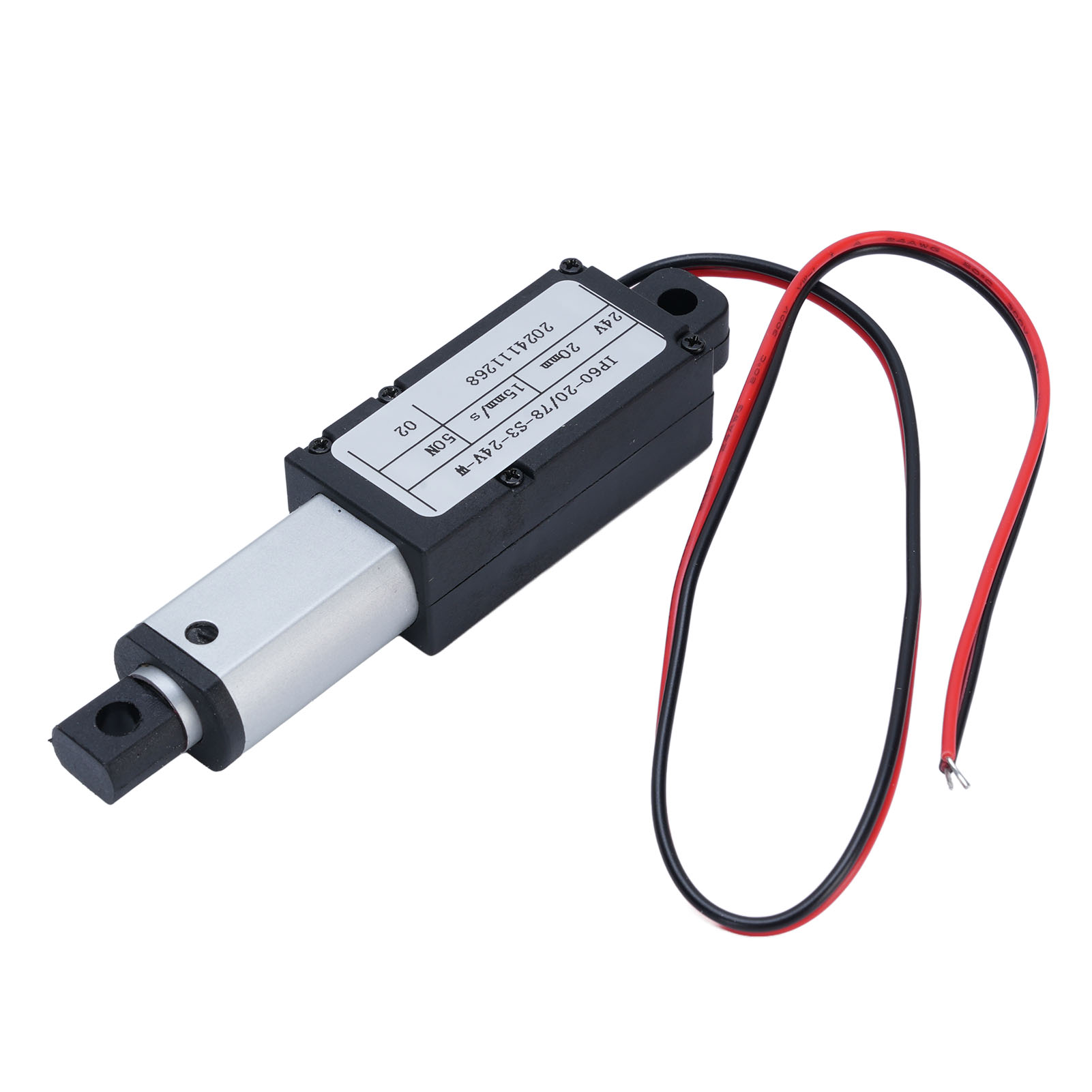 Kompakter Elektrischer Linearantrieb, 20 Mm (0,8 Zoll) Hub, 50 N Schubkraft, 15 Mm/s Lineare Verfahrgeschwindigkeit, Für Hausautomation Und Greifroboter.