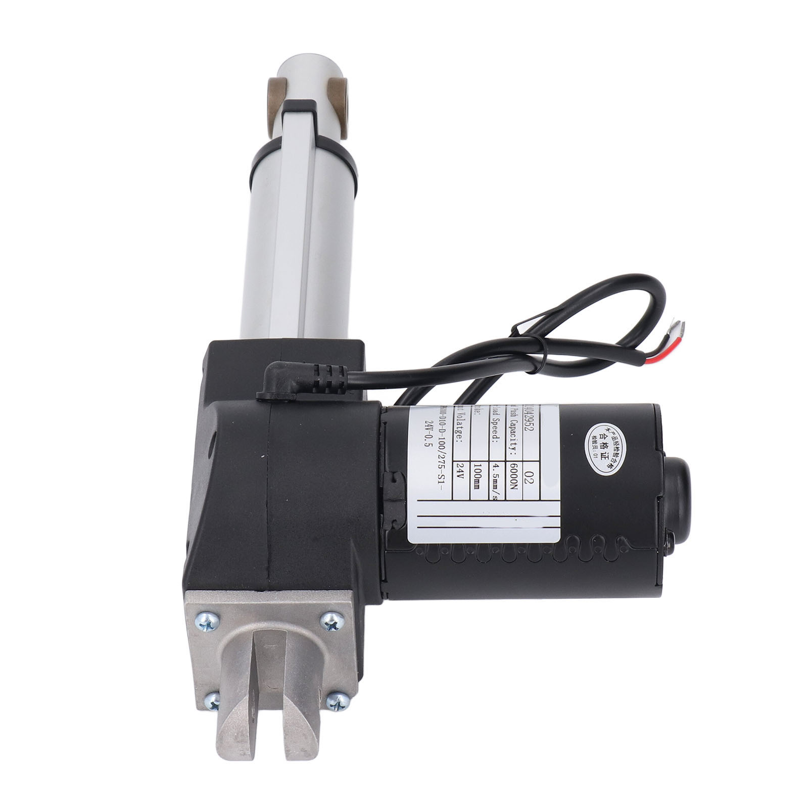 Robuster Elektrischer Linearantrieb, 100 Mm Hub, 6000 N Schubkraft, 4,5 Mm/s Geschwindigkeit, Mit Endschalter, 24 V Dc