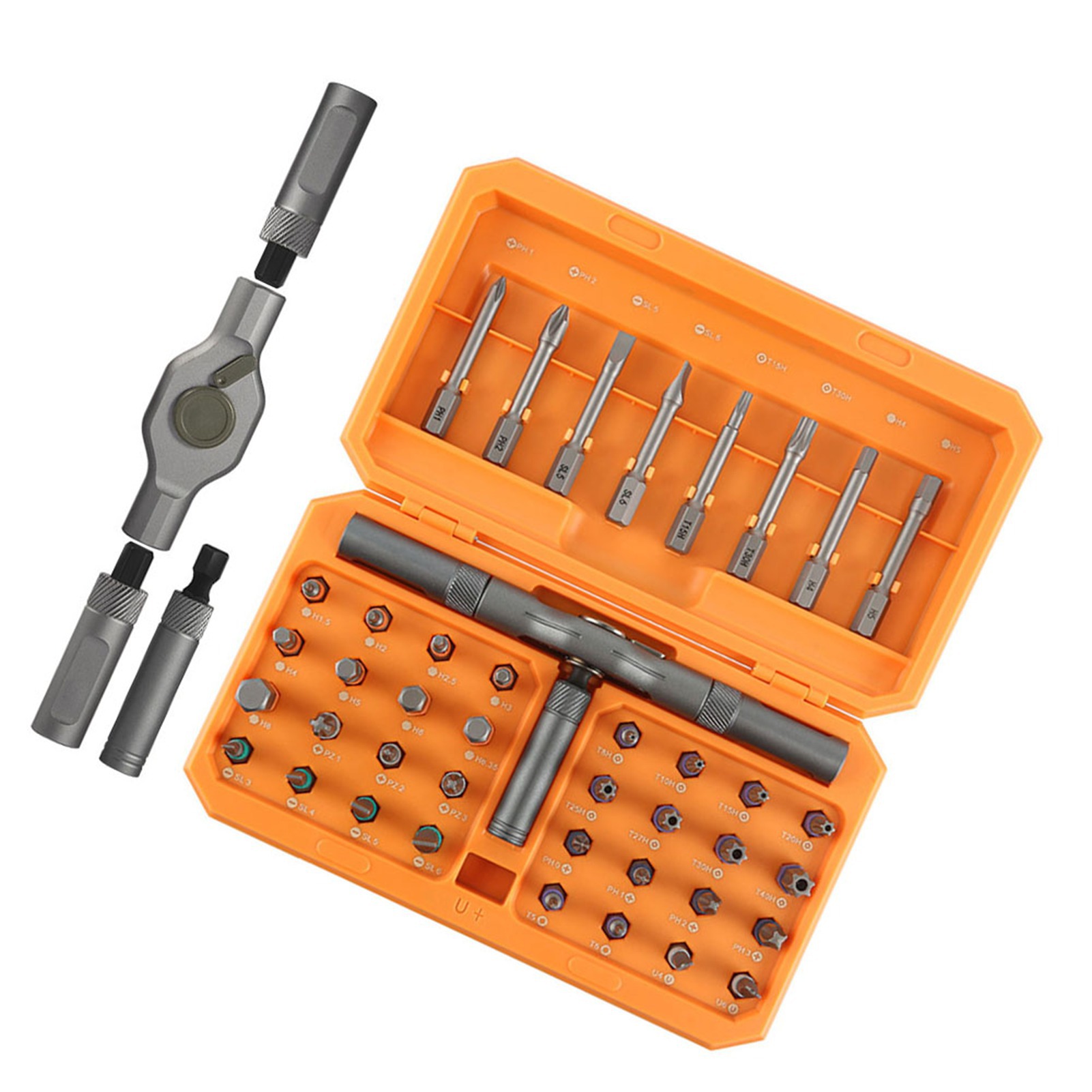 42-in-1 Ratschenschraubendreher-set: Vielseitiger 58-zahn-ratschengriff Und 40 Bits Aus Legiertem Stahl.