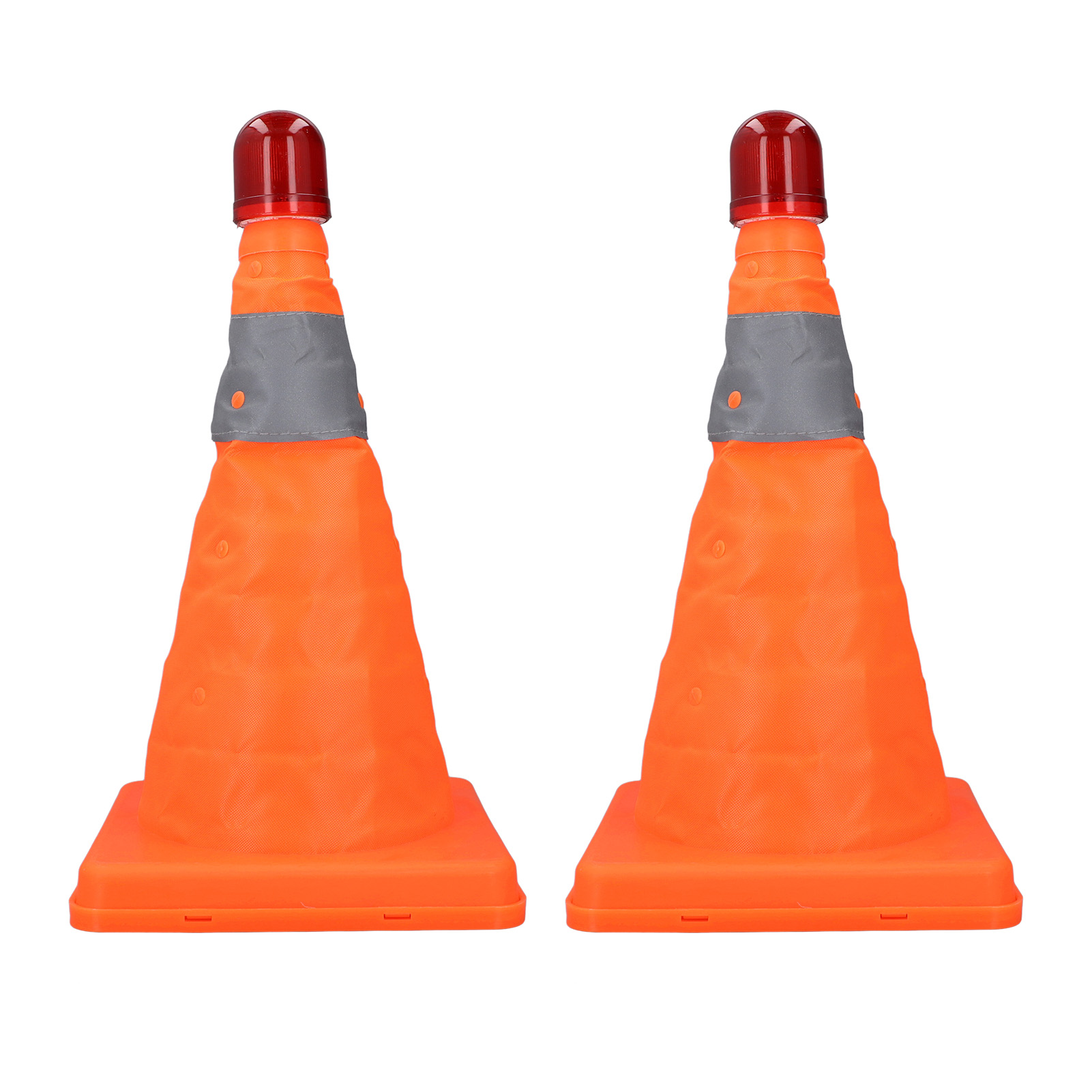 Set Aus 2 Faltbaren Verkehrskegeln (30 Cm) Mit Reflektierenden Streifen Und Ampeln Für Wohnmobile, Autos Und Parkplätze (orange).