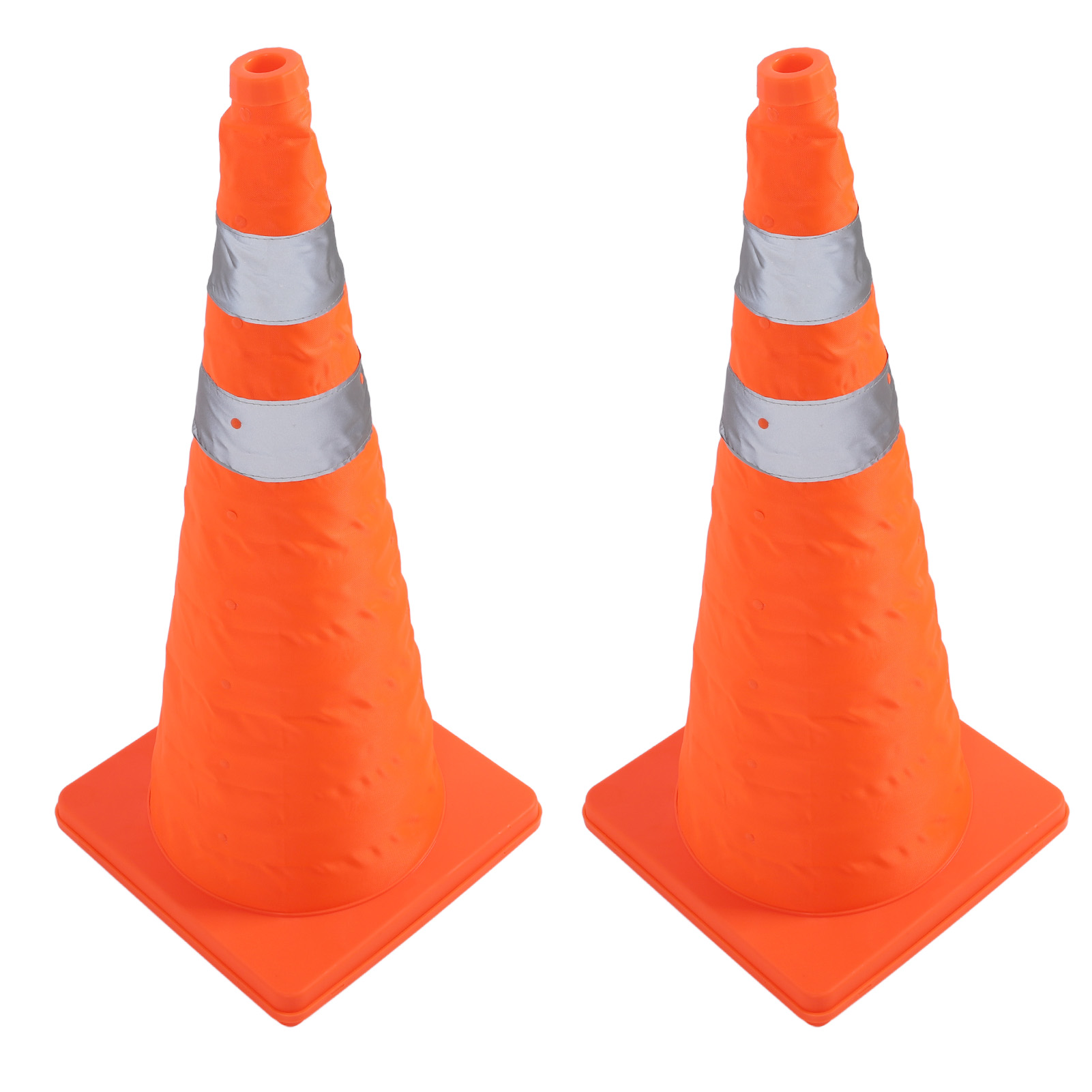 Set Mit 2 Zusammenklappbaren 70 Cm Hohen Verkehrskegeln Mit Orangefarbenem Reflektorkragen, Verkehrssicherheitskegel Für Parkplätze Und Straßen, Fahrerschulung