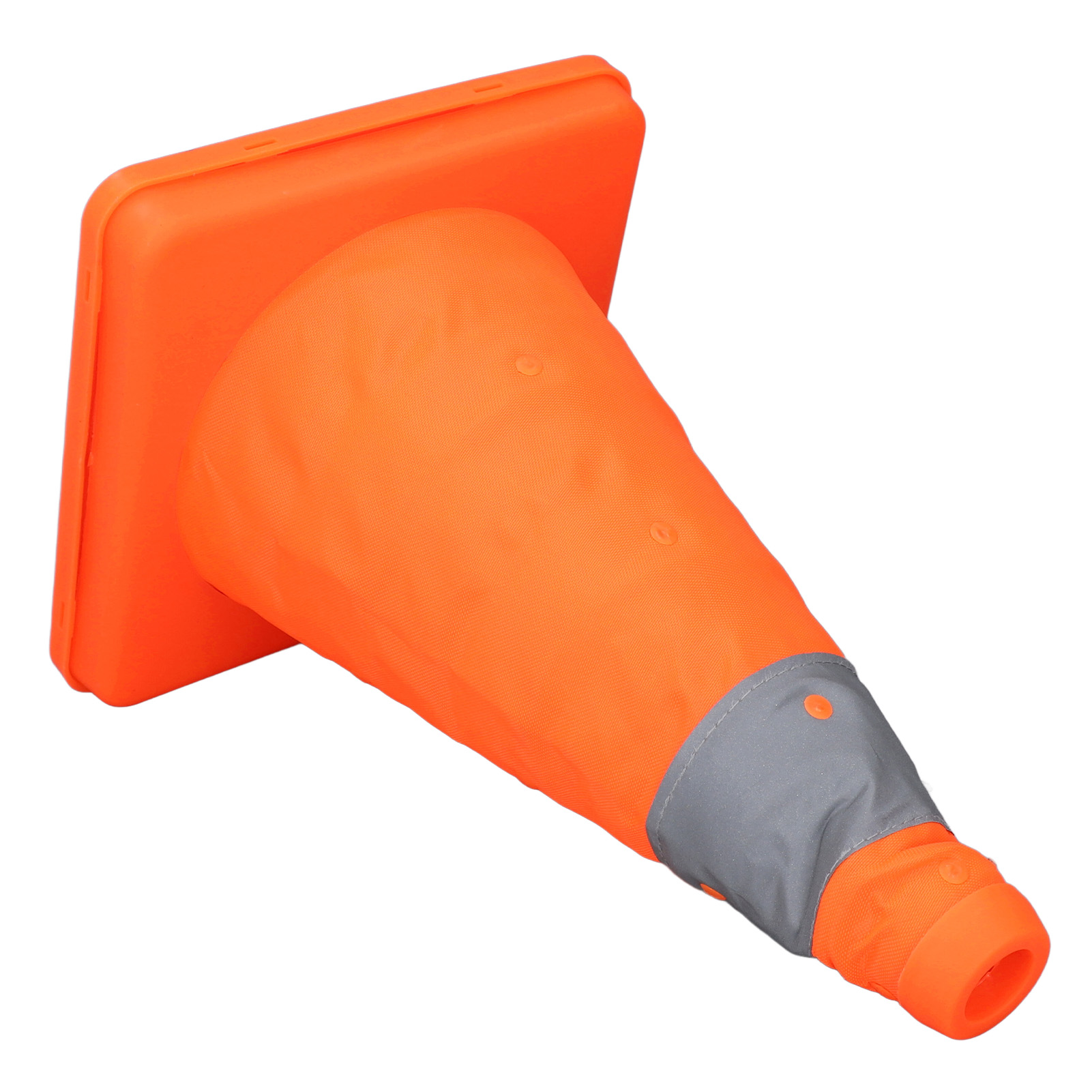 Set Mit 4 Faltbaren, Vielseitig Einsetzbaren Orangefarbenen Verkehrskegeln, 30 Cm Durchmesser, Mit Reflektierenden Streifen