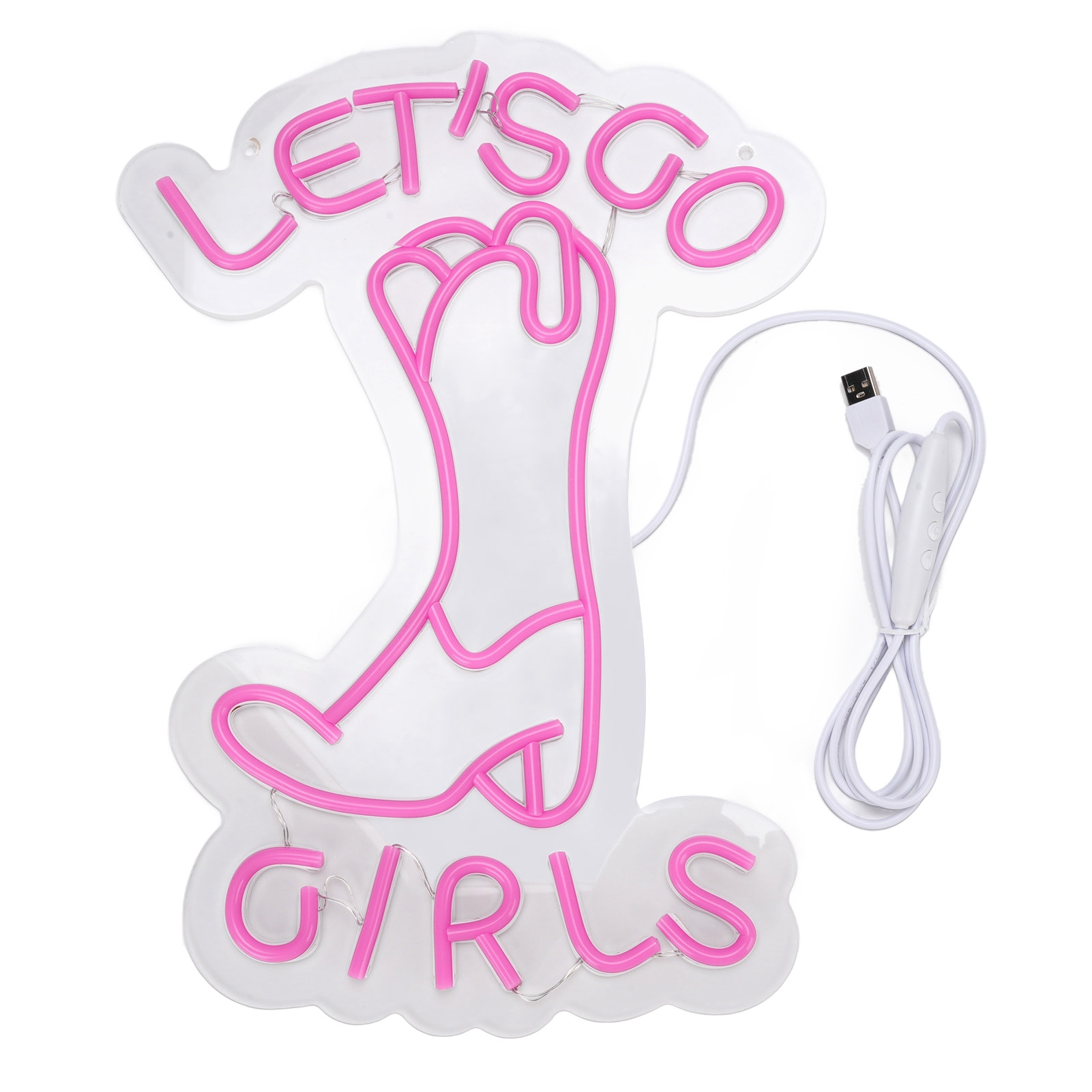 Led-beleuchtete Wanddekoration „let's Go Girls Boot“ (mädchenstiefel) Für Junggesellen-/junggesellinnenabschiede, Foto-requisite