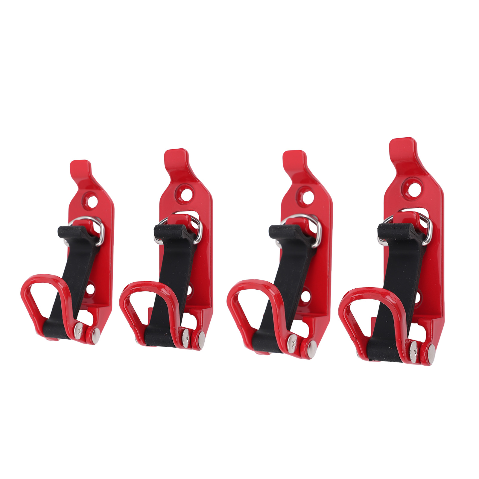 Set Aus 4 Schaufelhalterungen Für Dachgepäckträger, Aus Zinklegierung, Metall Und Gummi, Mit Befestigungen Für Axt Und Klemmen, Für Anhänger, Geländewagen Und Nutzfahrzeuge (rot).