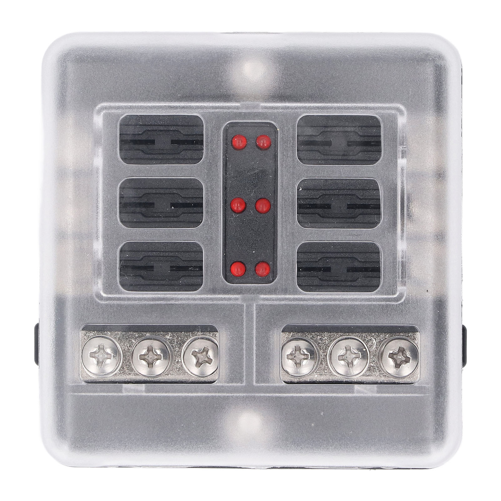 6-fach Sicherungskasten Mit Roter Led-anzeige, Wasserdichter Abdeckung, Sicherungshalter Für Maximal 32 V Dc Für Auto, Boot Oder Lkw