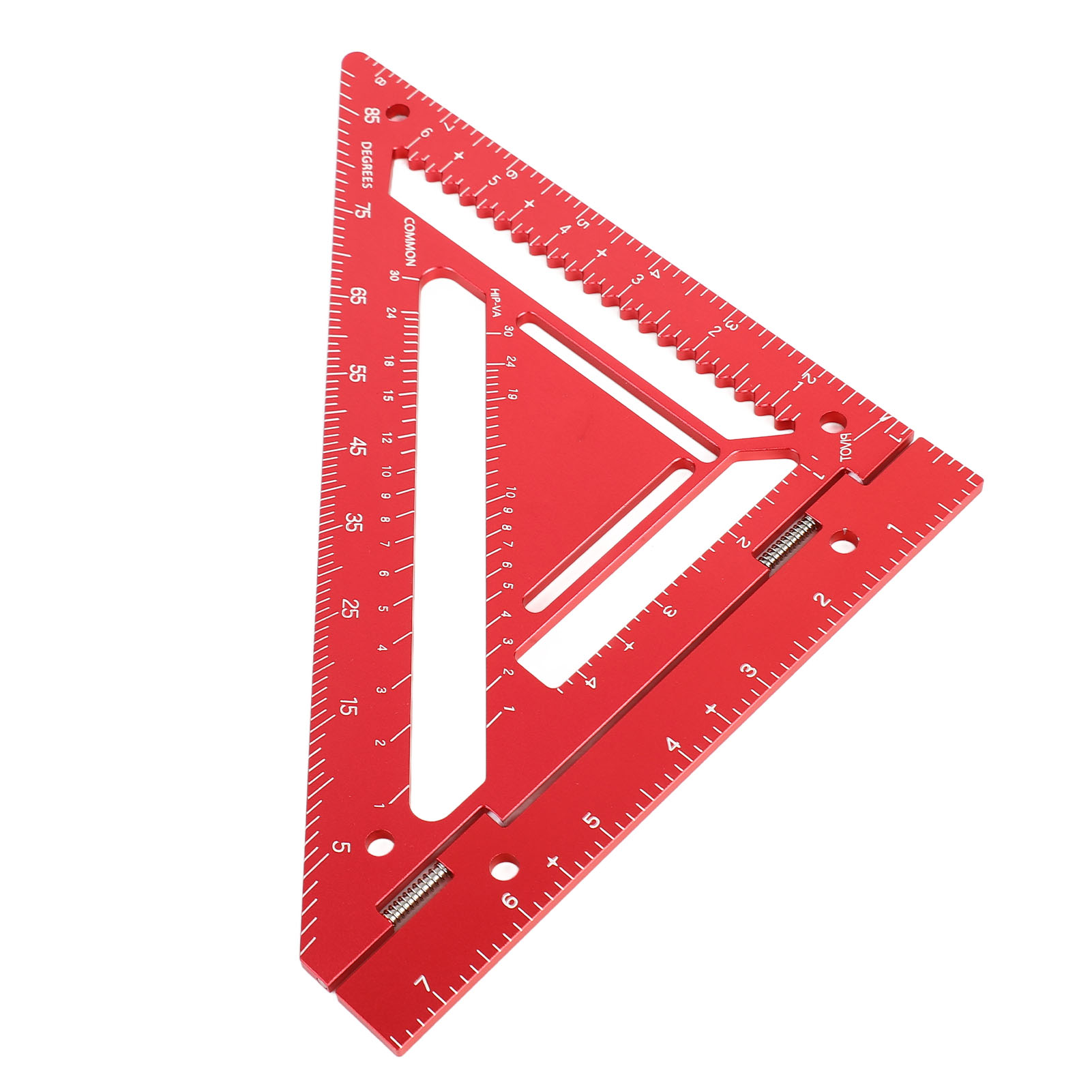 Winkelmesser Aus Aluminiumlegierung, Dreieckiges Werkzeug Mit Vorrichtung Für Die Holzbearbeitung, Rot.
