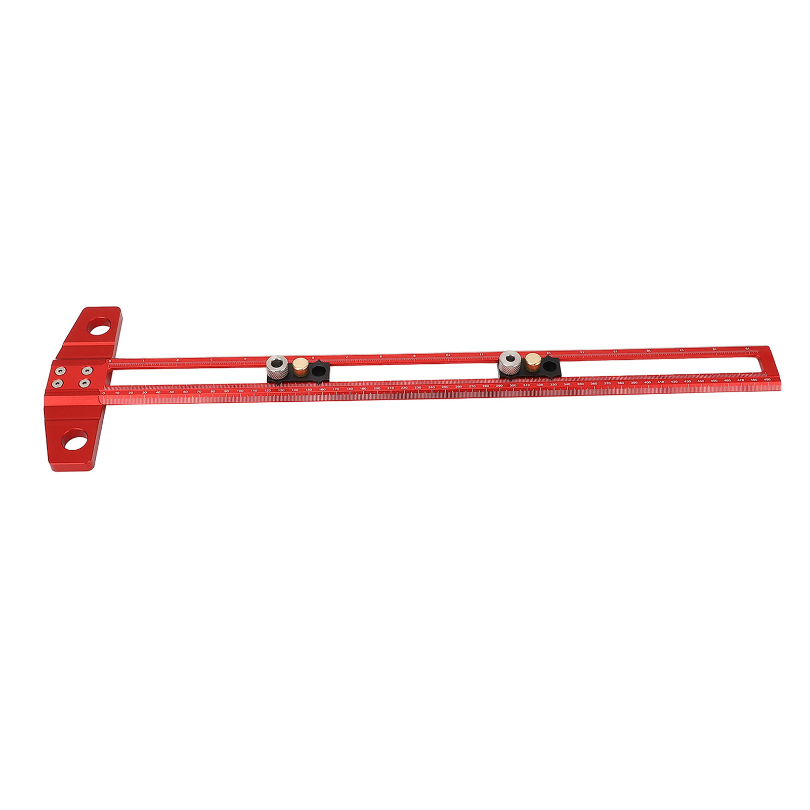 T-winkel Für Die Holzbearbeitung, 50 Cm, Metrische Und Imperiale Skala, Bohr-, Positionier- Und Markierungslineal Mit 6, 8 Und 10 Mm Bohrern