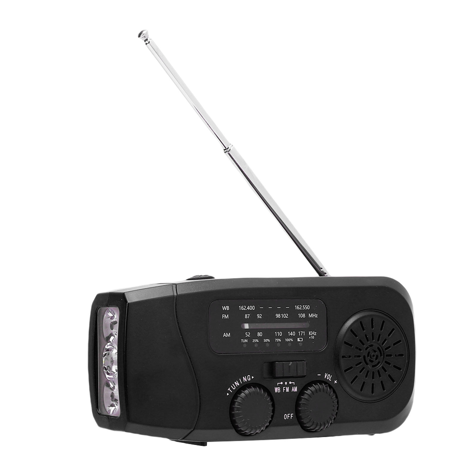 Solarbetriebenes Kurbelradio Mit 2000-mah-akku, Am/fm/wb-radio Und Integrierter Led-taschenlampe Für Camping Und Wandern. Ideal Für Notfälle.