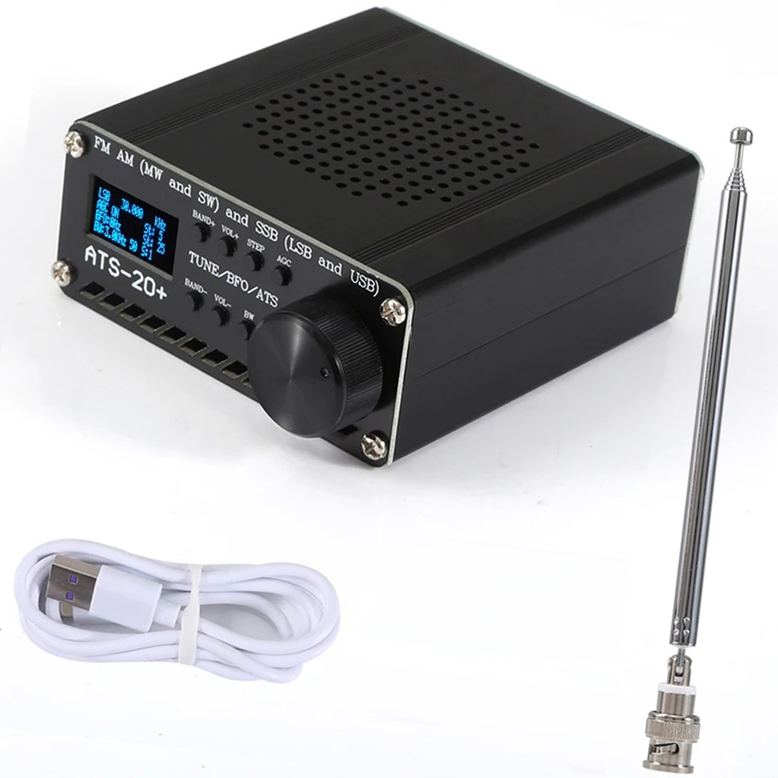 Ats-20+ Si4735 Breitband-funkempfänger, Am (mw Und Sw), Ssb (lsb Und Usb) Frequenzmodulation, Deckt Kommerzielle Amateurfunkbänder Ab