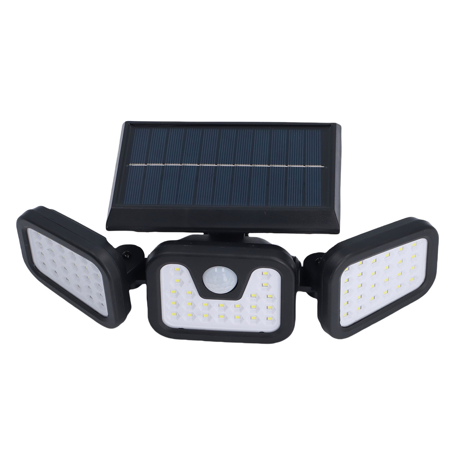 Solarbetriebene Led-wandleuchte, 74 Leds, 3 Leuchtenköpfe, Bewegungsmelder, Ip65 Wasserdicht, Kabellos, Für Den Außenbereich.