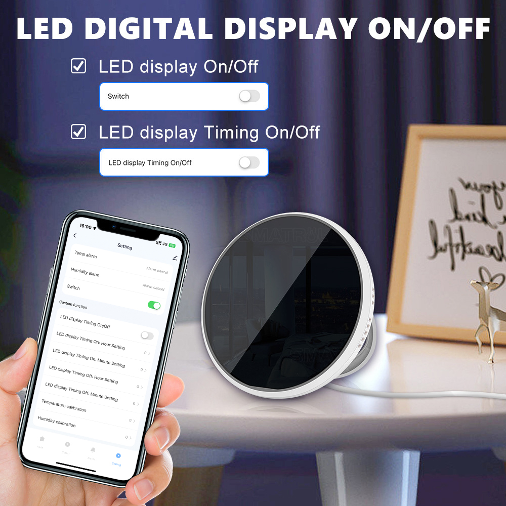 Tuya Wlan-temperatur- Und Feuchtigkeitssensoren: Fernsteuerung Per App Für Die Smart-home-überwachung Und Kompatibilität Mit Der Amazon Home Sprachsteuerung.