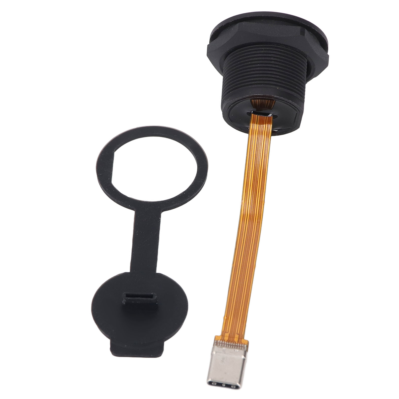 Usb-c 3.1 Einbauadapter (buchse Auf Stecker), 0,1 M Fpc-kabel, Schutzart Ip67, Usb-c 3.1 Gewindeanschluss Mit Abdeckung