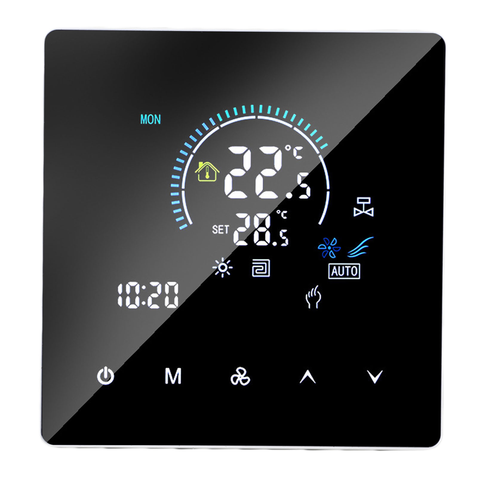 Ip20-zertifizierter Thermostat Für Fußbodenheizung/klimaanlage, Farb-touchscreen, Wlan, Programmierbar Für Gebläsekonvektoren (5–60 °c)
