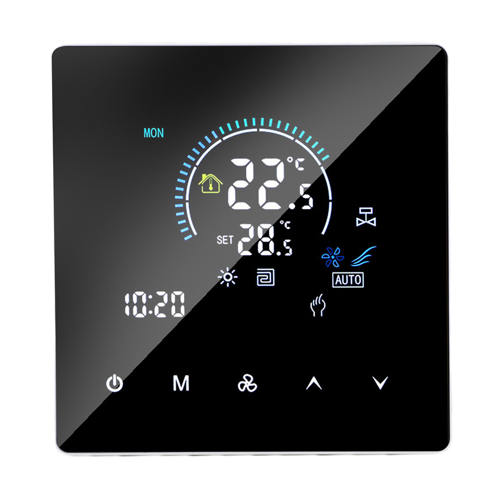 Programmierbarer Thermostat Für Zentrale Klimaanlagen Ip20, Farbdisplay, Temperatureinstellung Von 5 Bis 60 °c, Ideal Für Büros, Einkaufszentren Und Hotels.