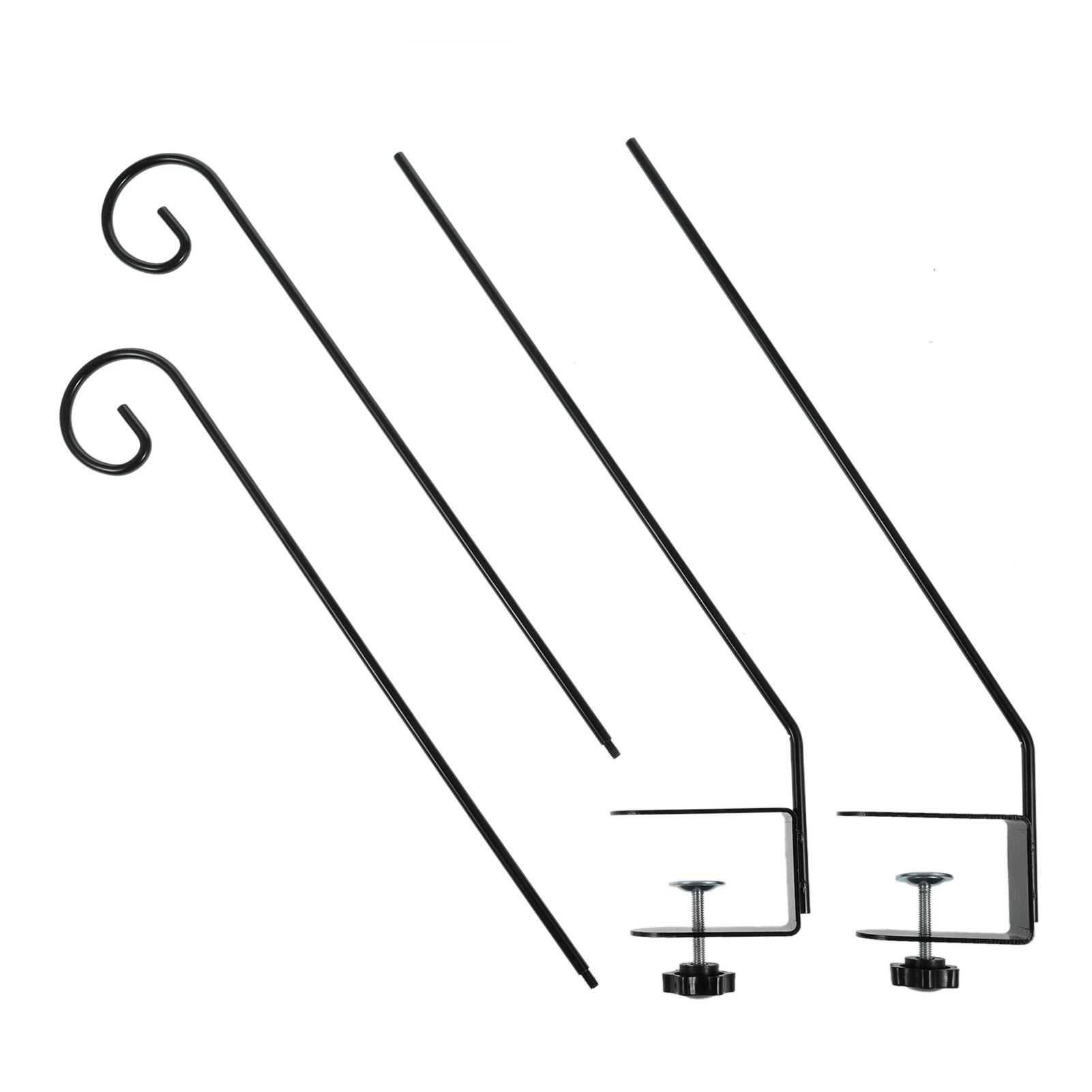 Set Aus 2 Ausziehbaren Und Verstellbaren 76 Cm (30 Zoll) Langen Terrassenhaken Mit Klemmbefestigung, Für Vogelfutterhäuschen, Laternen, Blumenampeln Und Pflanzen.