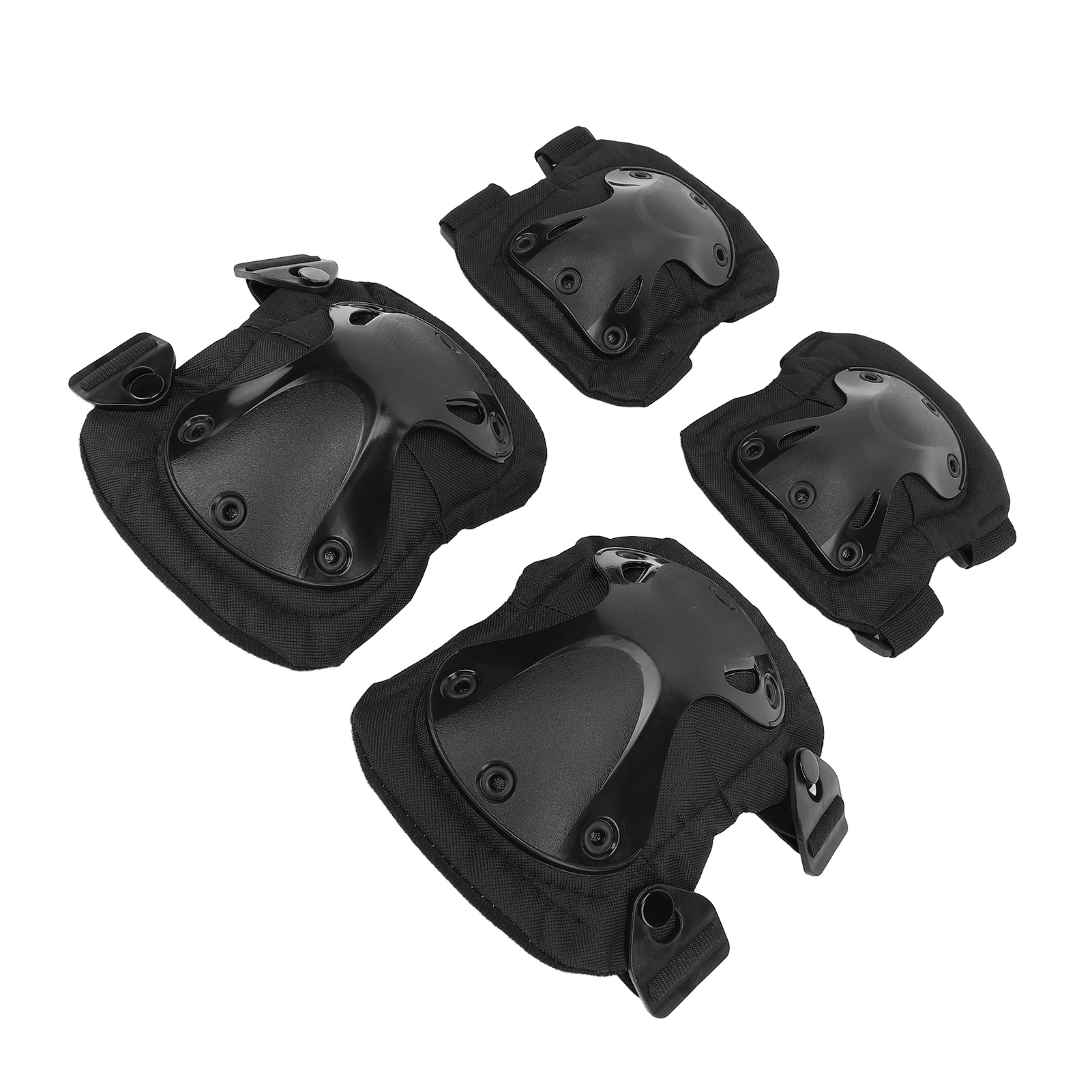 Taktisches Knie- Und Ellbogenschutzset, Professionelle Ausrüstung Für Outdoor-sportarten, Skaten, Bauarbeiten, Schwarz.