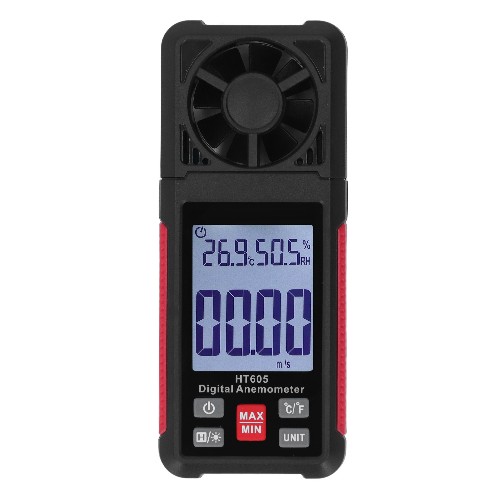 Digitales 5-blatt-anemometer, Geringer Widerstand, Schnelle Und Genaue Messung Von Luftstrom Und Windgeschwindigkeit, Mit Hintergrundbeleuchtung