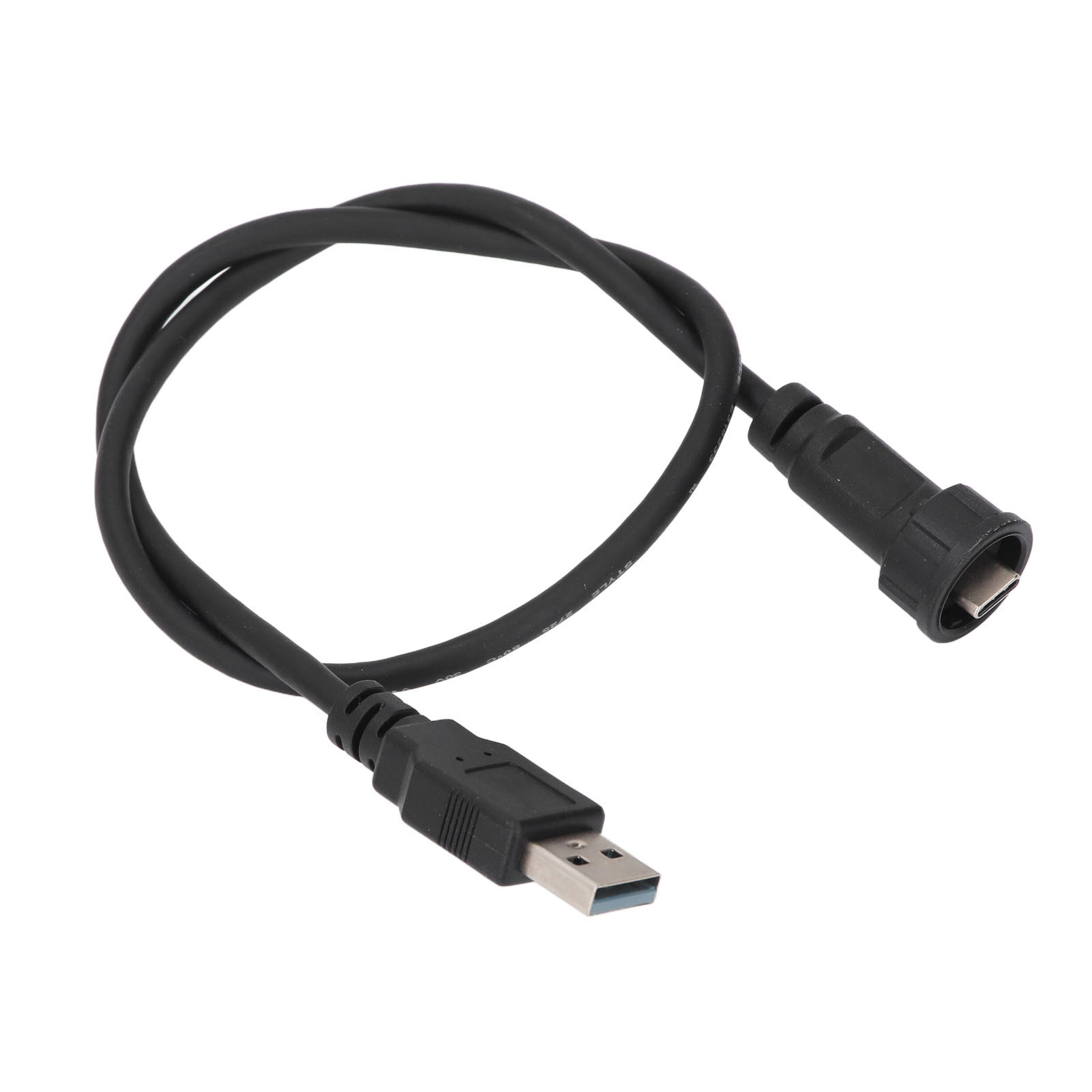 Wasserdichtes Verlängerungskabel Mit Gebogenem Usb-c-stecker Auf Geraden Usb-3.0-stecker, 0,5 M Länge, 30 V, 1,5 A