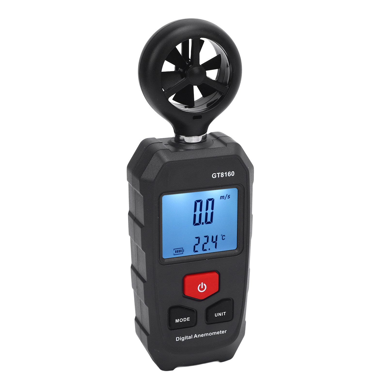 Hochpräzises Digitales Anemometer Mit 6 Einheiten, Hintergrundbeleuchtetem Lcd-bildschirm, Misst Windgeschwindigkeit, Temperatur Und Kühlung Für Den Außeneinsatz.