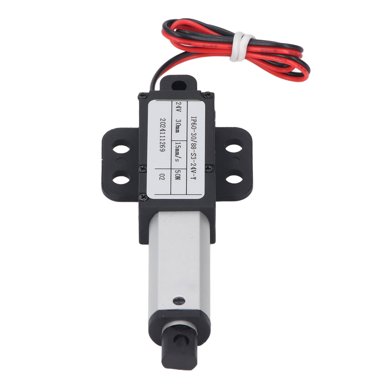 Mini-linearantrieb (24 V, Elektrisch), 30 Mm Hub, 50 N Schubkraft, 15 Mm/s Geschwindigkeit, Wasserdicht (ipx4), Elektrische Schubstange